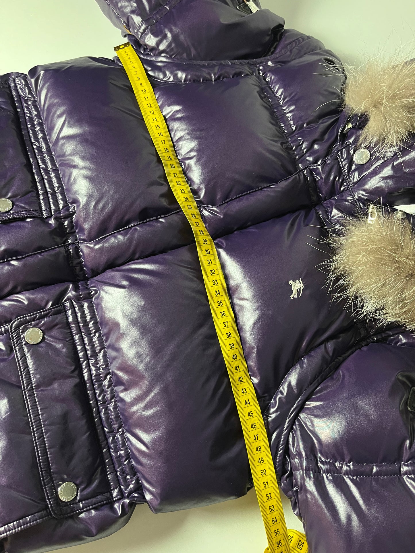 00’s BURBERRY made in Japan real fur down jacket (S/M) - purple