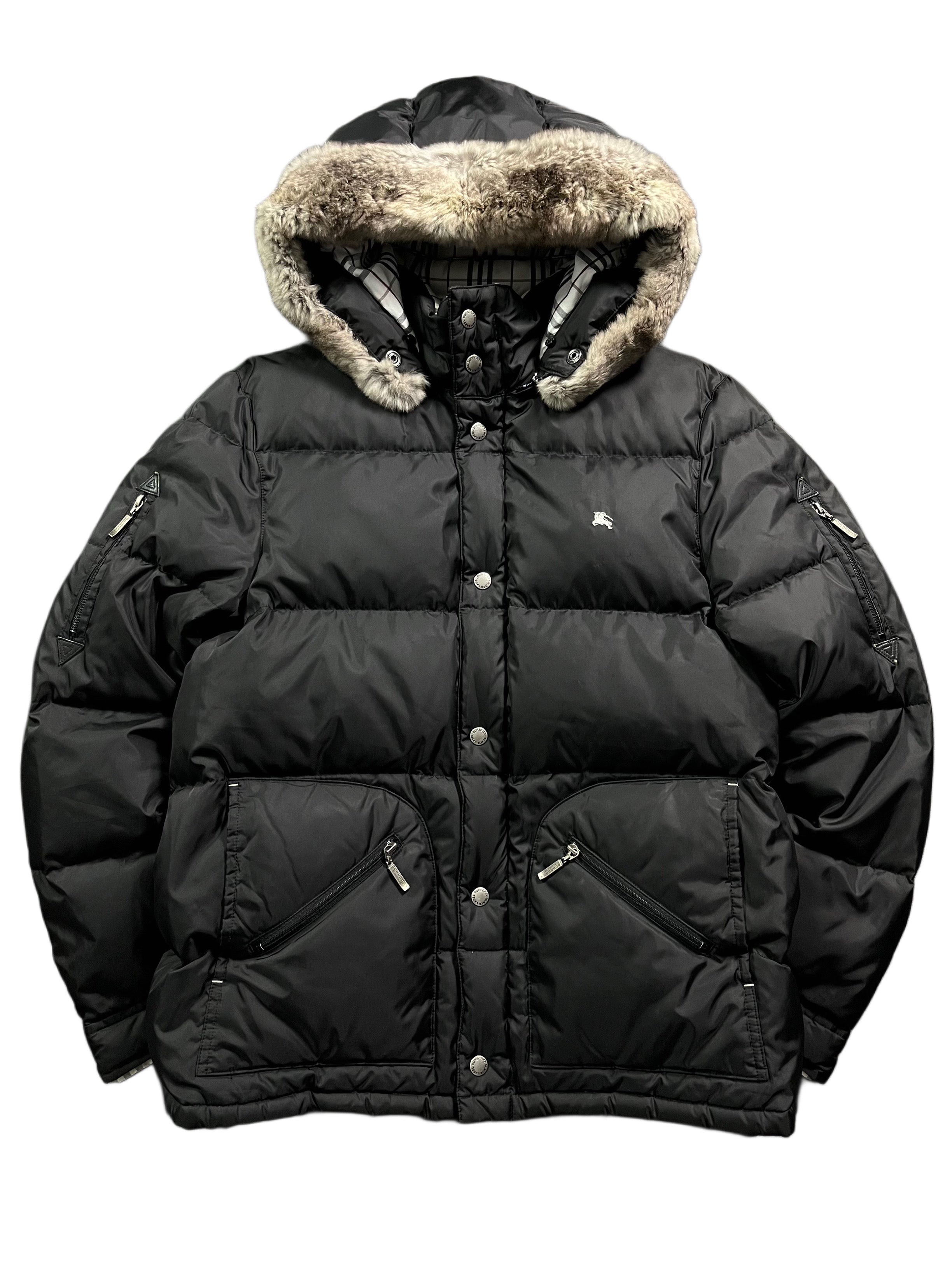 00’s BURBERRY made in Japan real fur down jacket (L)