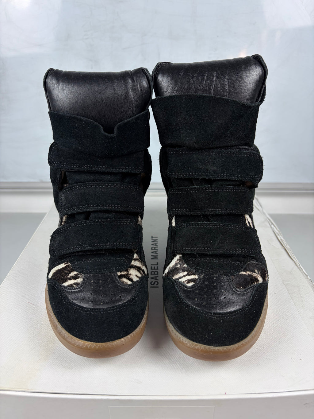 Isabel Marant Bekett ‘Zebra’ wedge sneakers - size - eu 37 / us 7 / uk 4