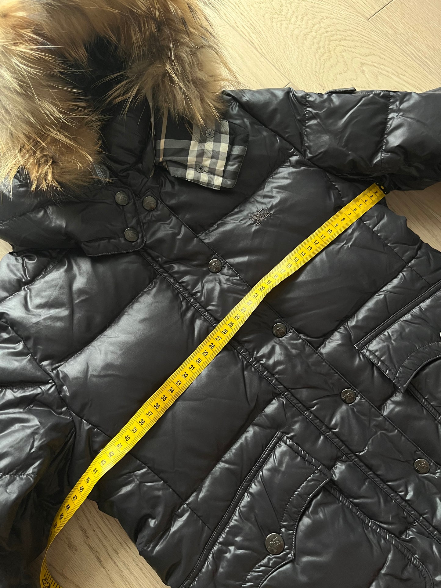 00’s BURBERRY made in Japan real fur down jacket (XS/S) women’s - black