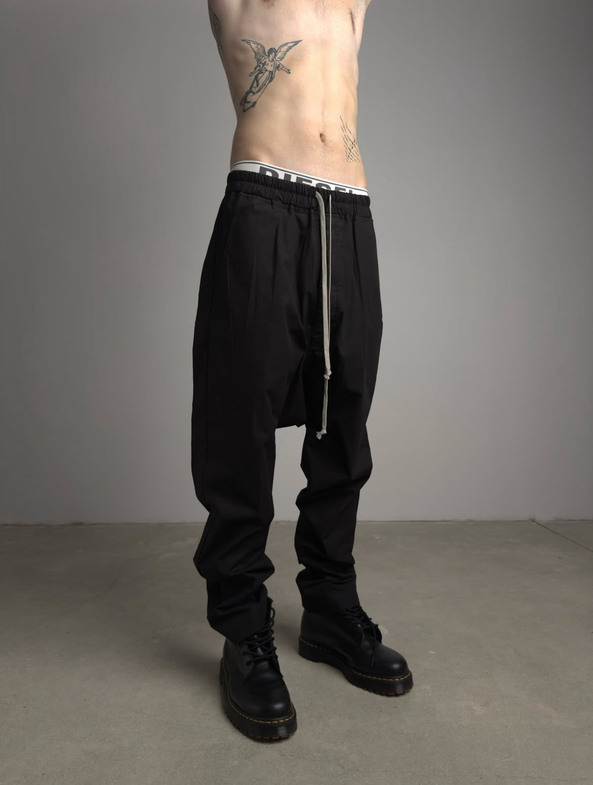 RICK OWENS COTTON PANTS - size 48 - black