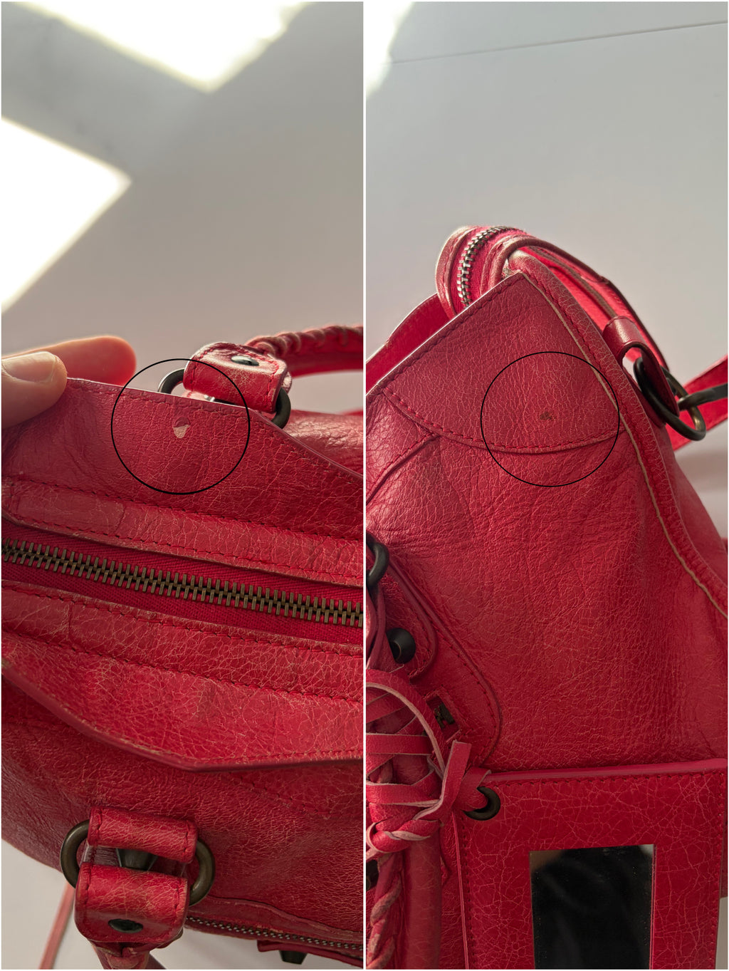 2012 BALENCIAGA
Rose Jaipur Lambskin Leather Motorcycle City Bag