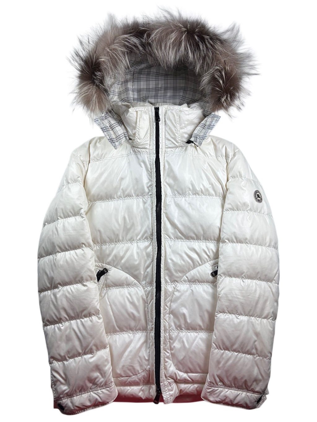 00’s BURBERRY Black Label 2 in 1 real fur down jacket (M/L) - white