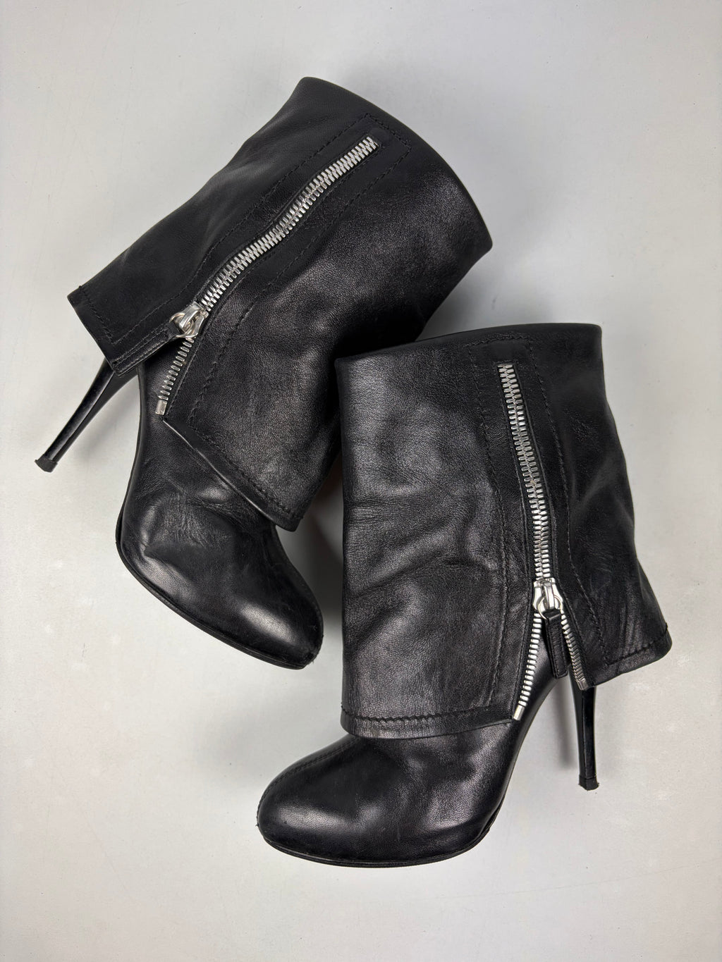 Giuseppe Zanotti fold-over zipper boots - eu 37 / us 7 / uk 4