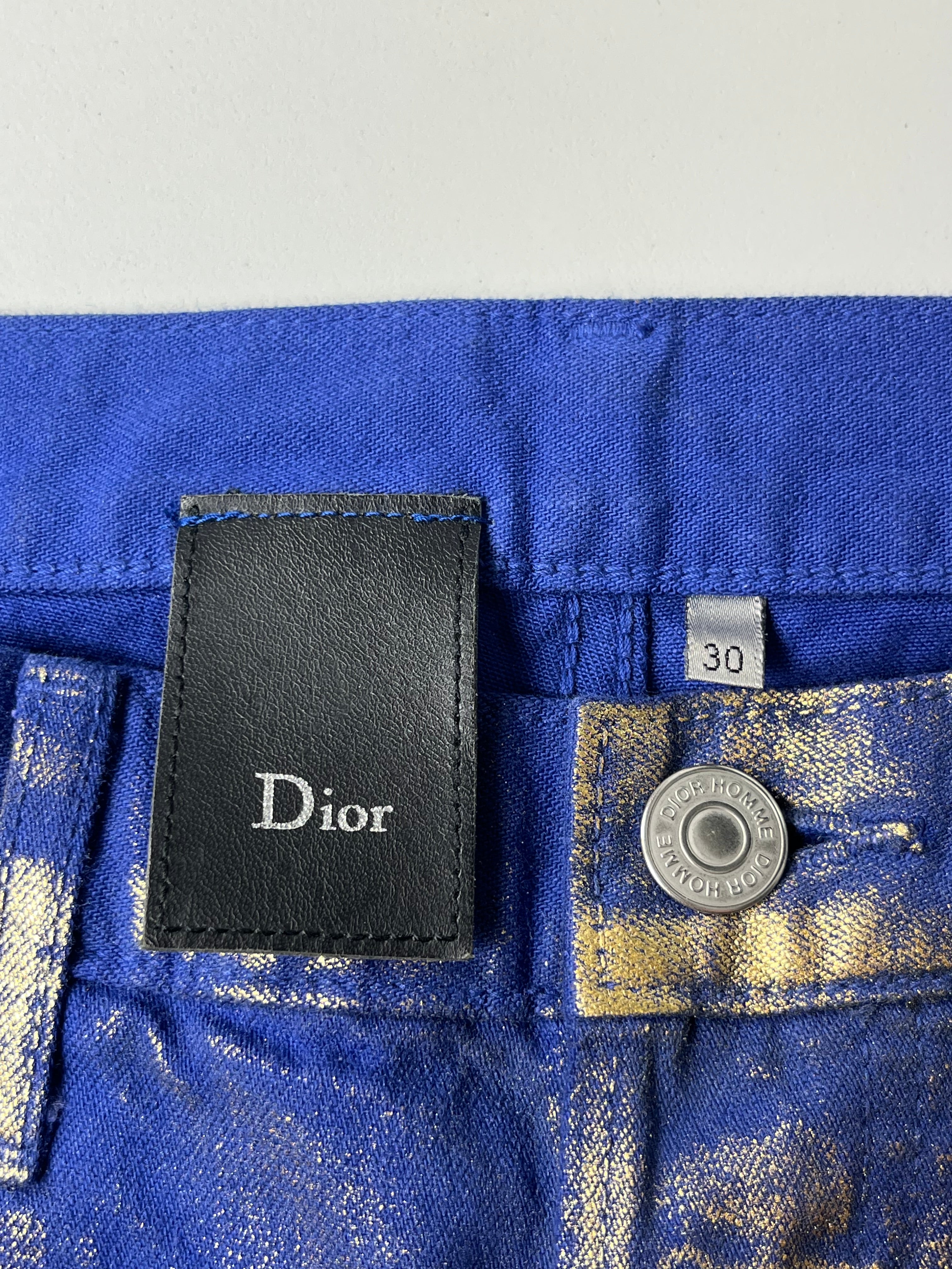 2009 DIOR ‘Planisphere’ gold luster jeans