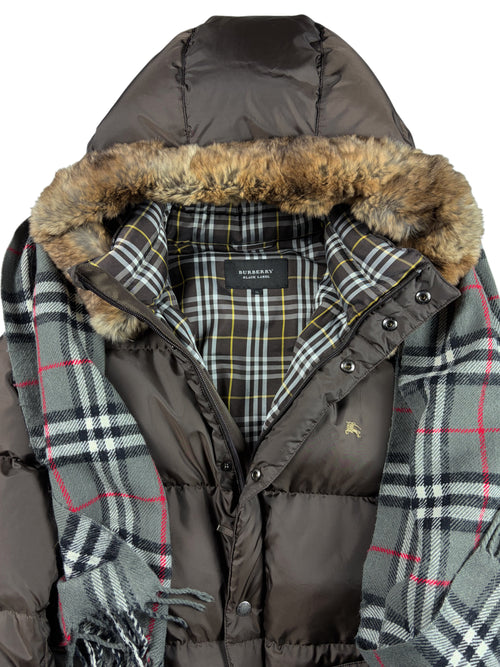 00’s BURBERRY Black Label real fur down jacket (LL) - olive green