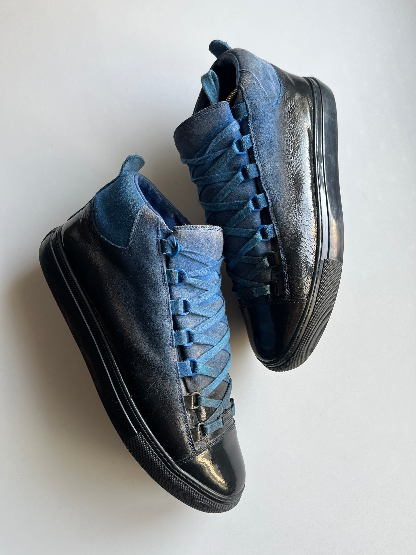 Balenciaga arena blue gradient high tops - eu 42 - blue