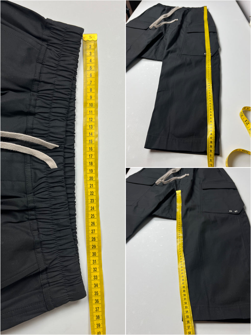 RICK OWENS CARGO CROPPED PANTS - size 46 - black