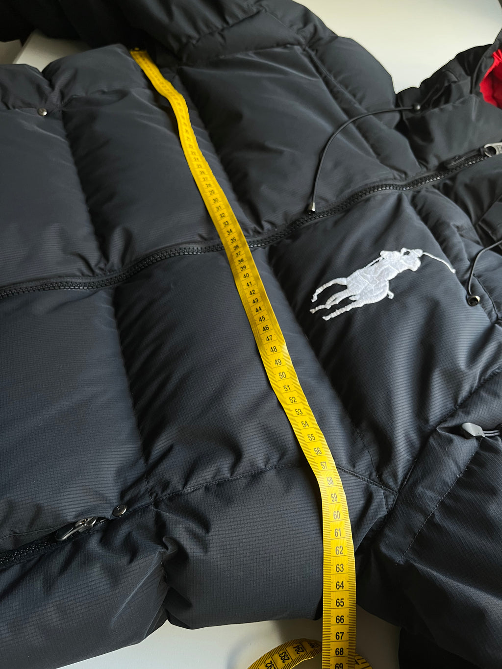 POLO RALPH LAUREN BIG PONY DOWN PUFFER JACKET (XL)-black