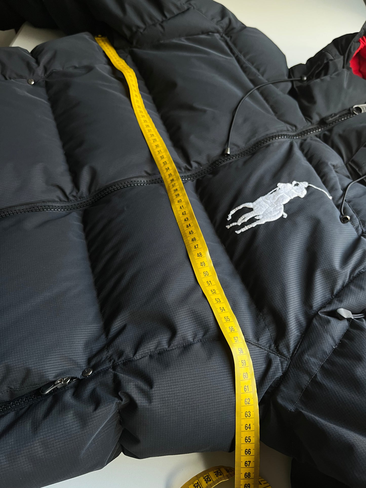 POLO RALPH LAUREN BIG PONY DOWN PUFFER JACKET (XL)-black