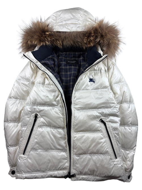 00’s BURBERRY Black Label 2 in 1 real fur down jacket (S/M) - white