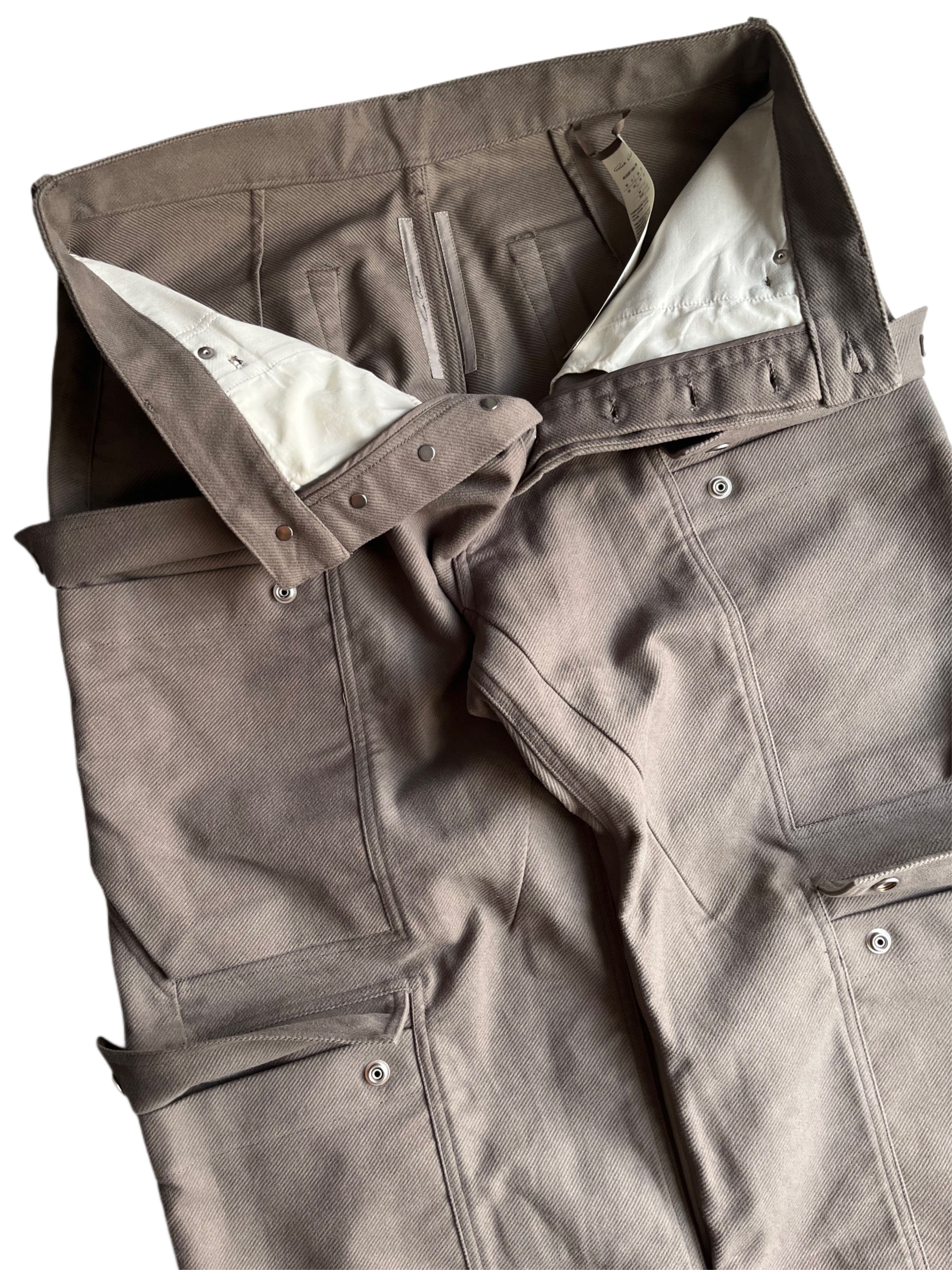 RICK OWENS CONCORDIANS DOUBLE CARGO JEANS -  W32 - grey