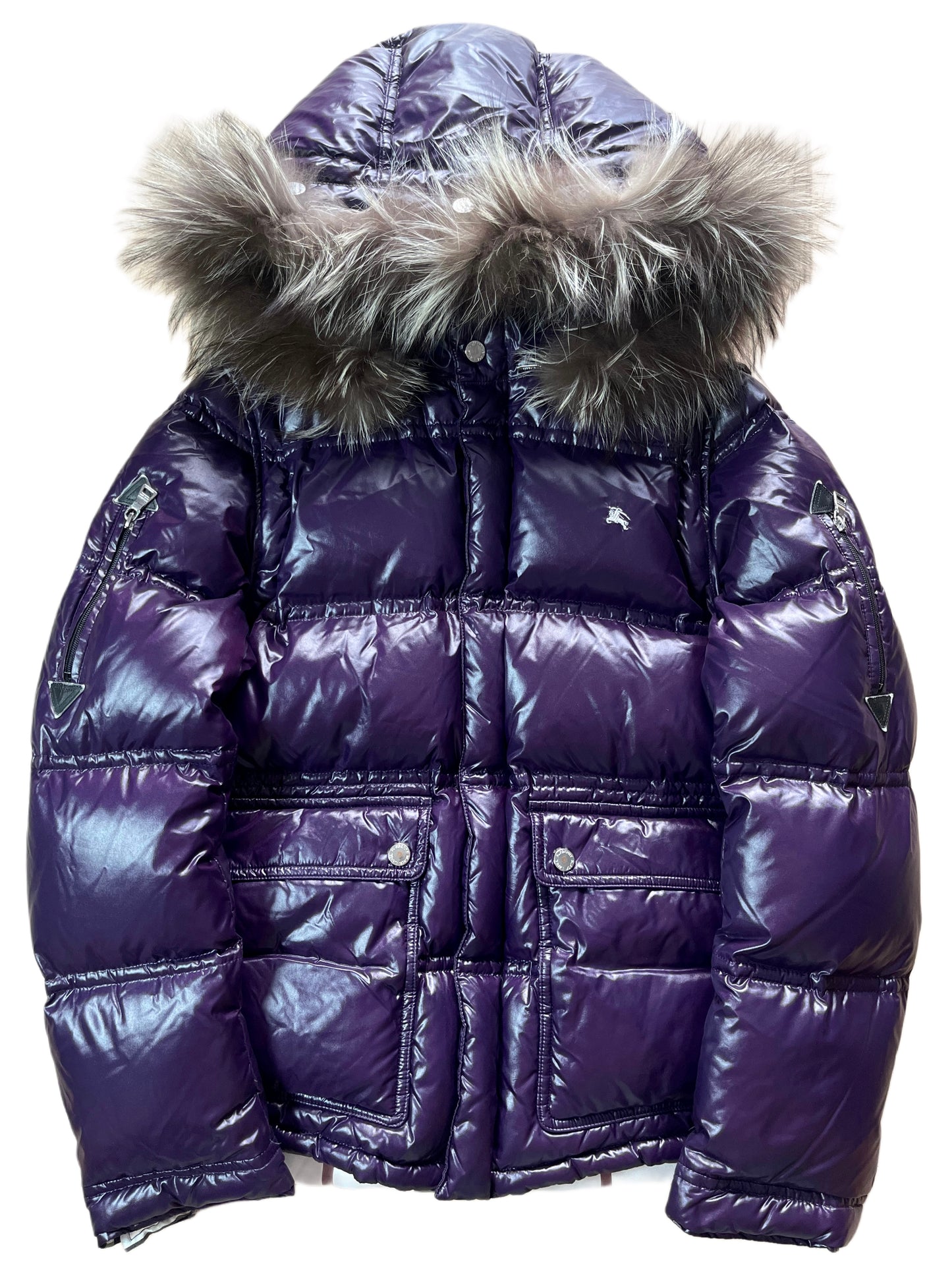 00’s BURBERRY made in Japan real fur down jacket (S/M) - purple