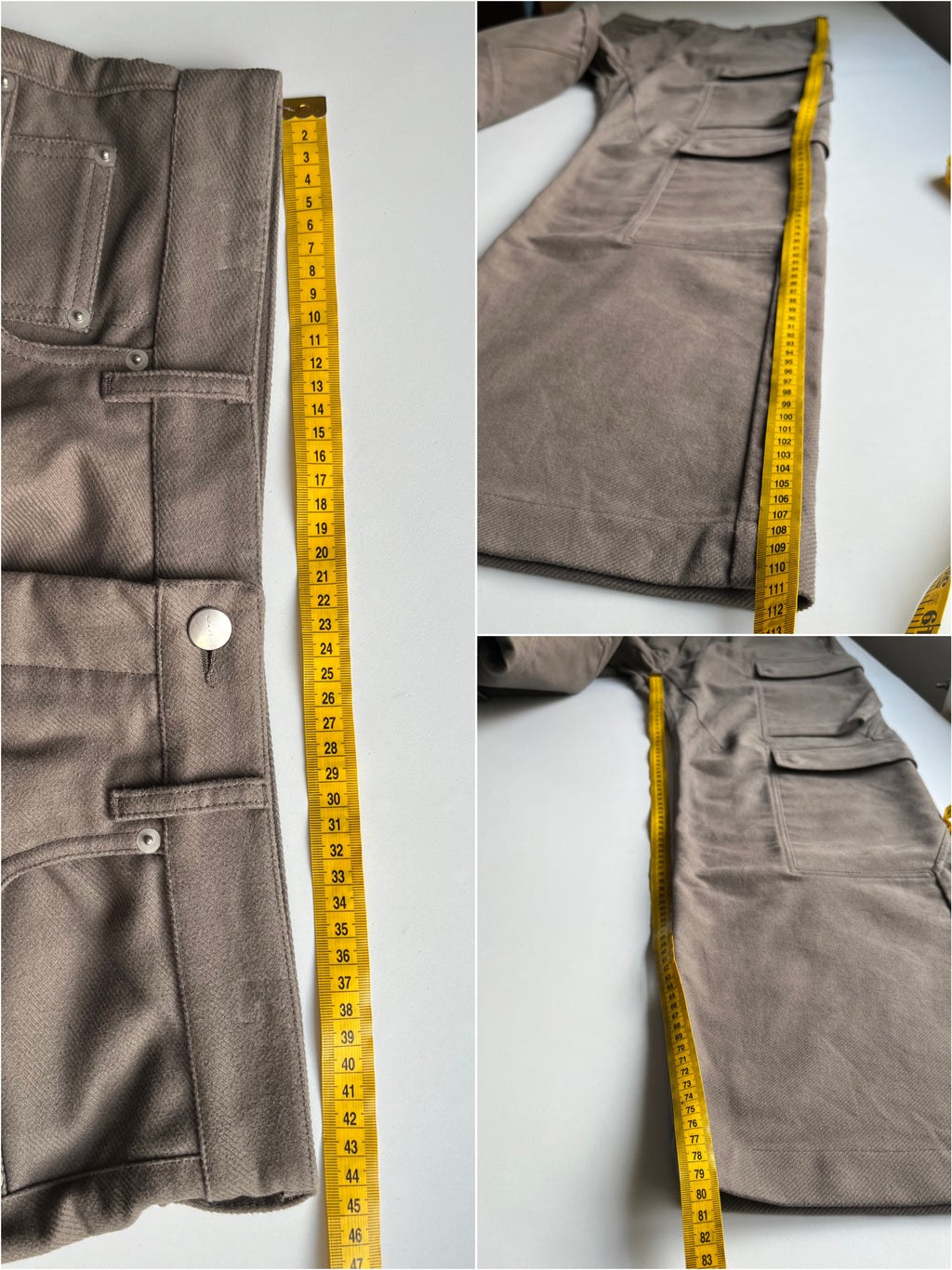 RICK OWENS CONCORDIANS DOUBLE CARGO JEANS -  W32 - grey