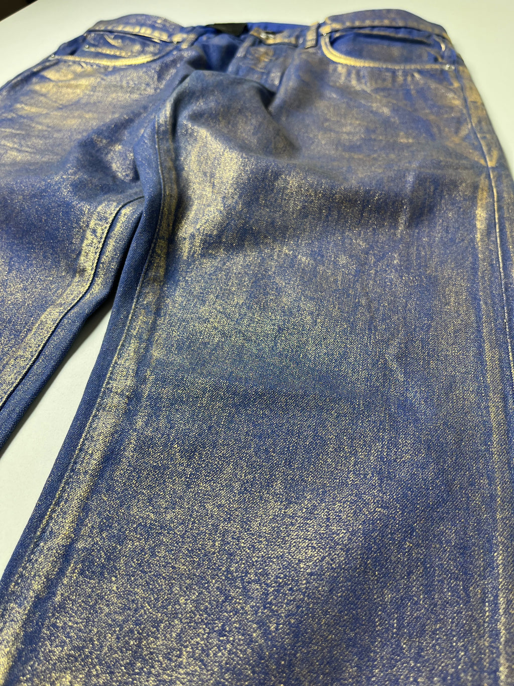 2009 DIOR ‘Planisphere’ gold luster jeans
