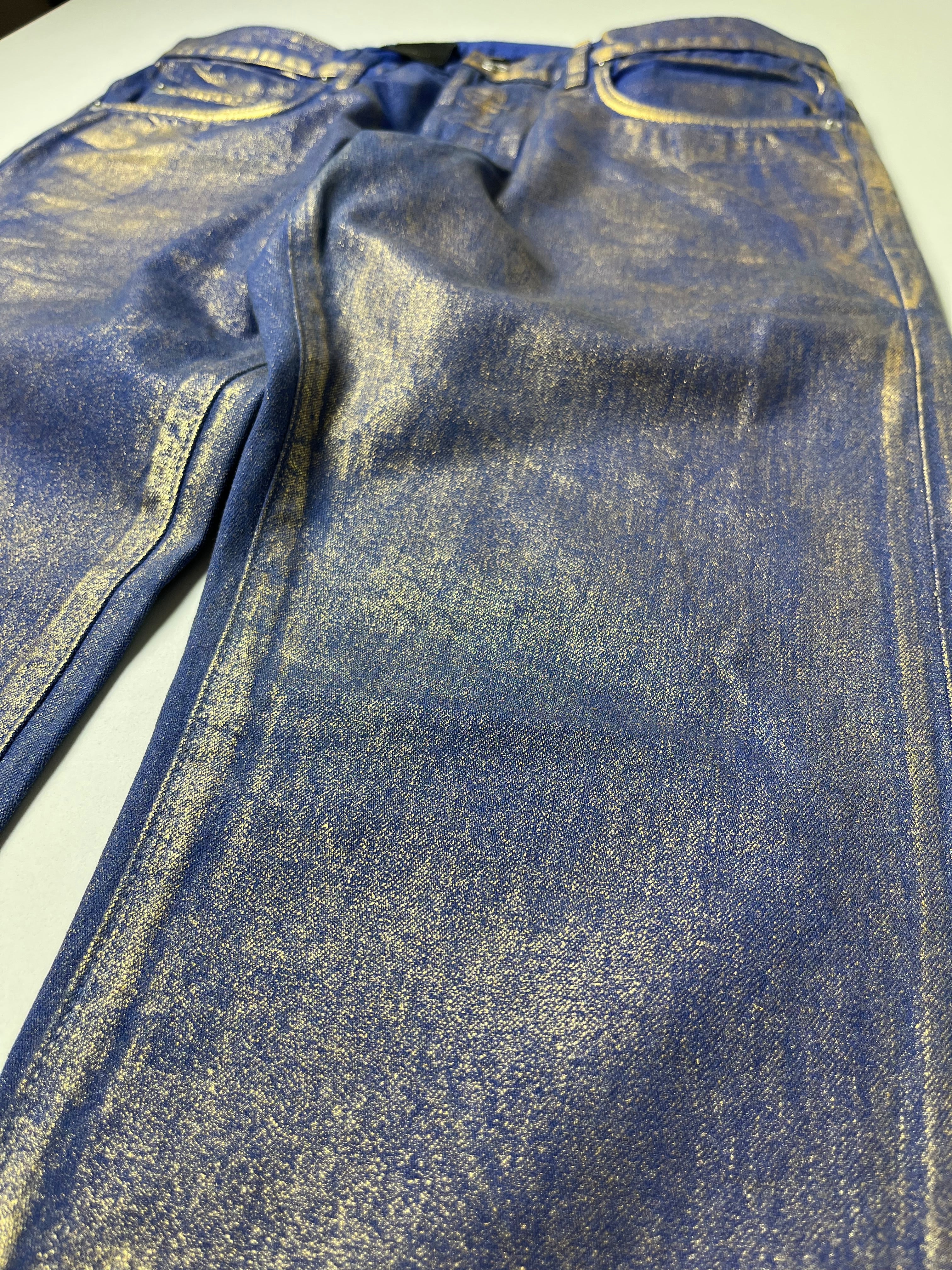 2009 DIOR ‘Planisphere’ gold luster jeans