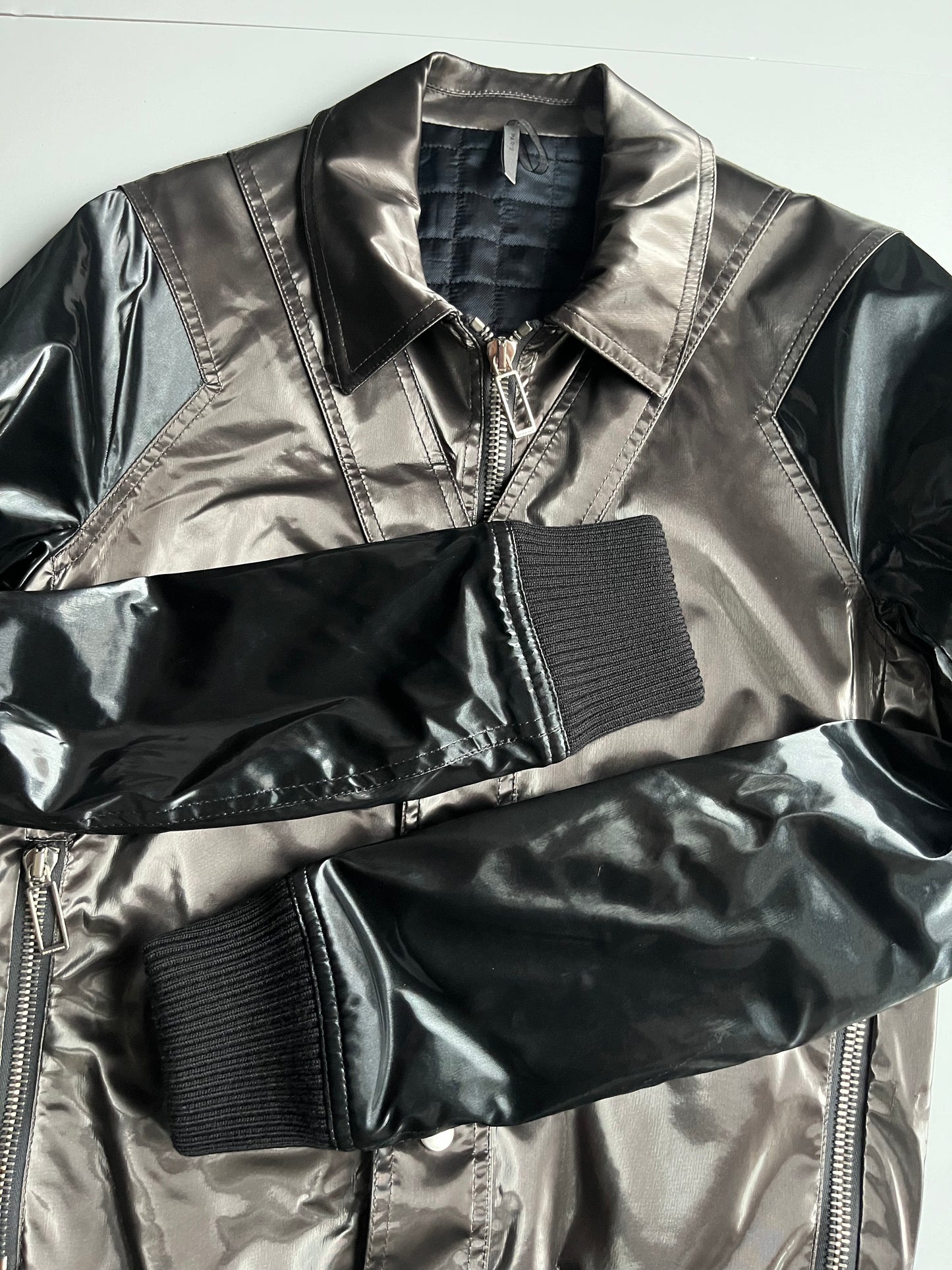 00’s DIOR liquid metal jacket - size XS/S - silver grey
