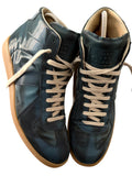 2014 Maison Margiela reflective metallic navy high top gats - eu 44