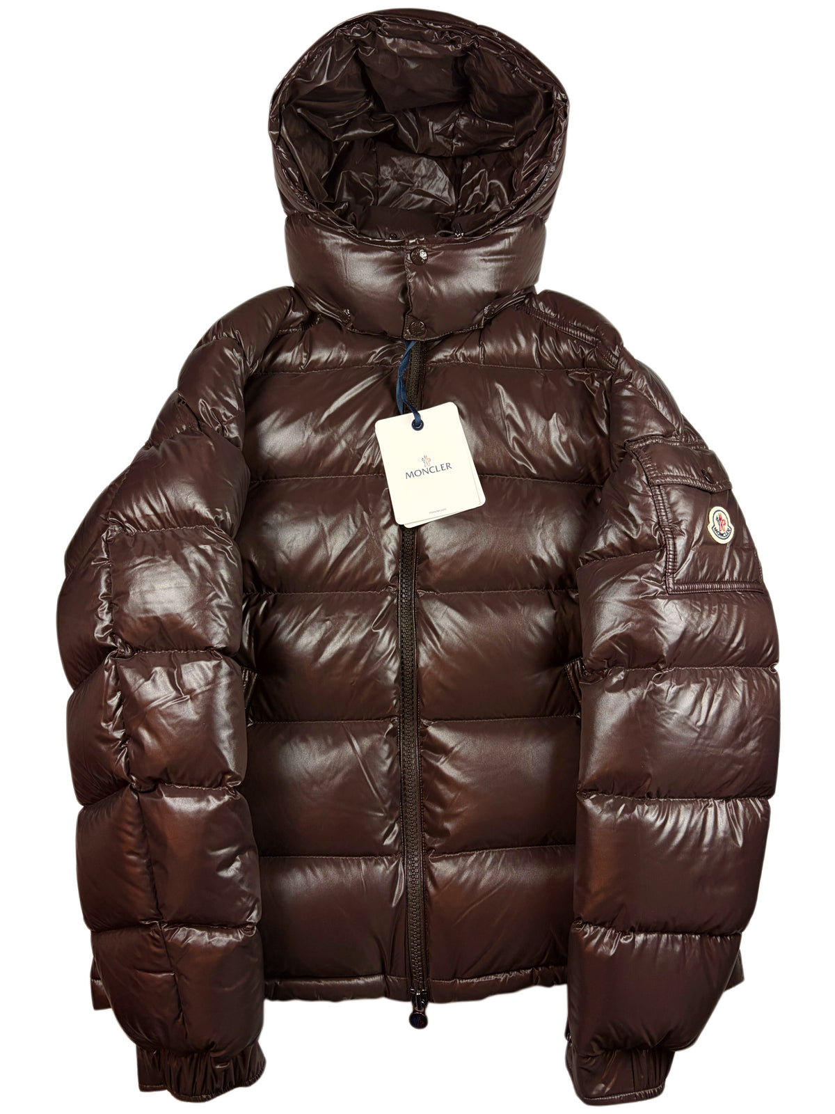 MONCLER ‘Maya’ down jacket - men’s size 5 (XL) - brown - brand new with tags