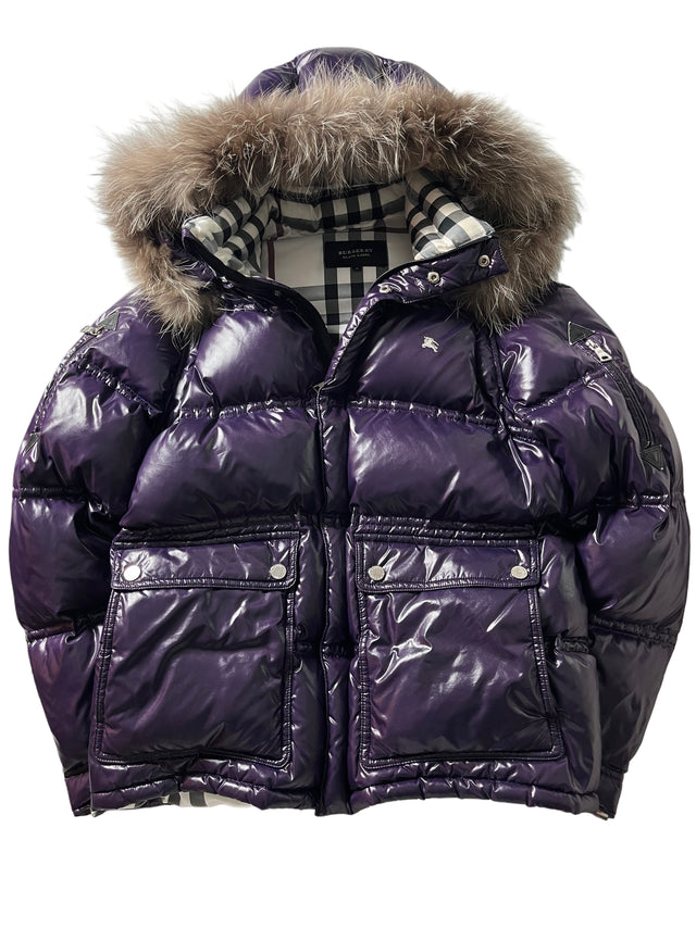 00’s BURBERRY made in Japan real fur down jacket (S/M) - purple