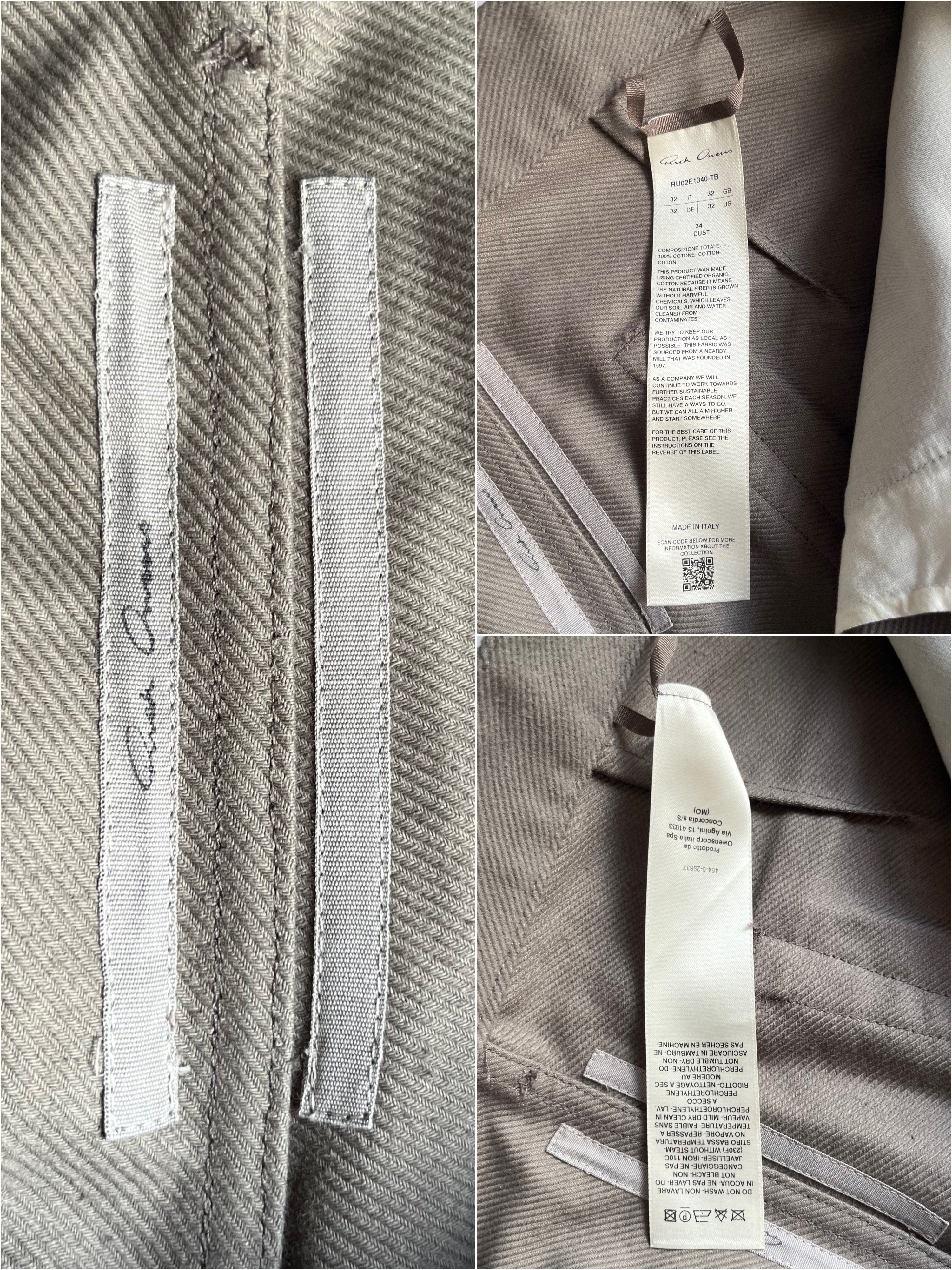 RICK OWENS CONCORDIANS DOUBLE CARGO JEANS -  W32 - grey