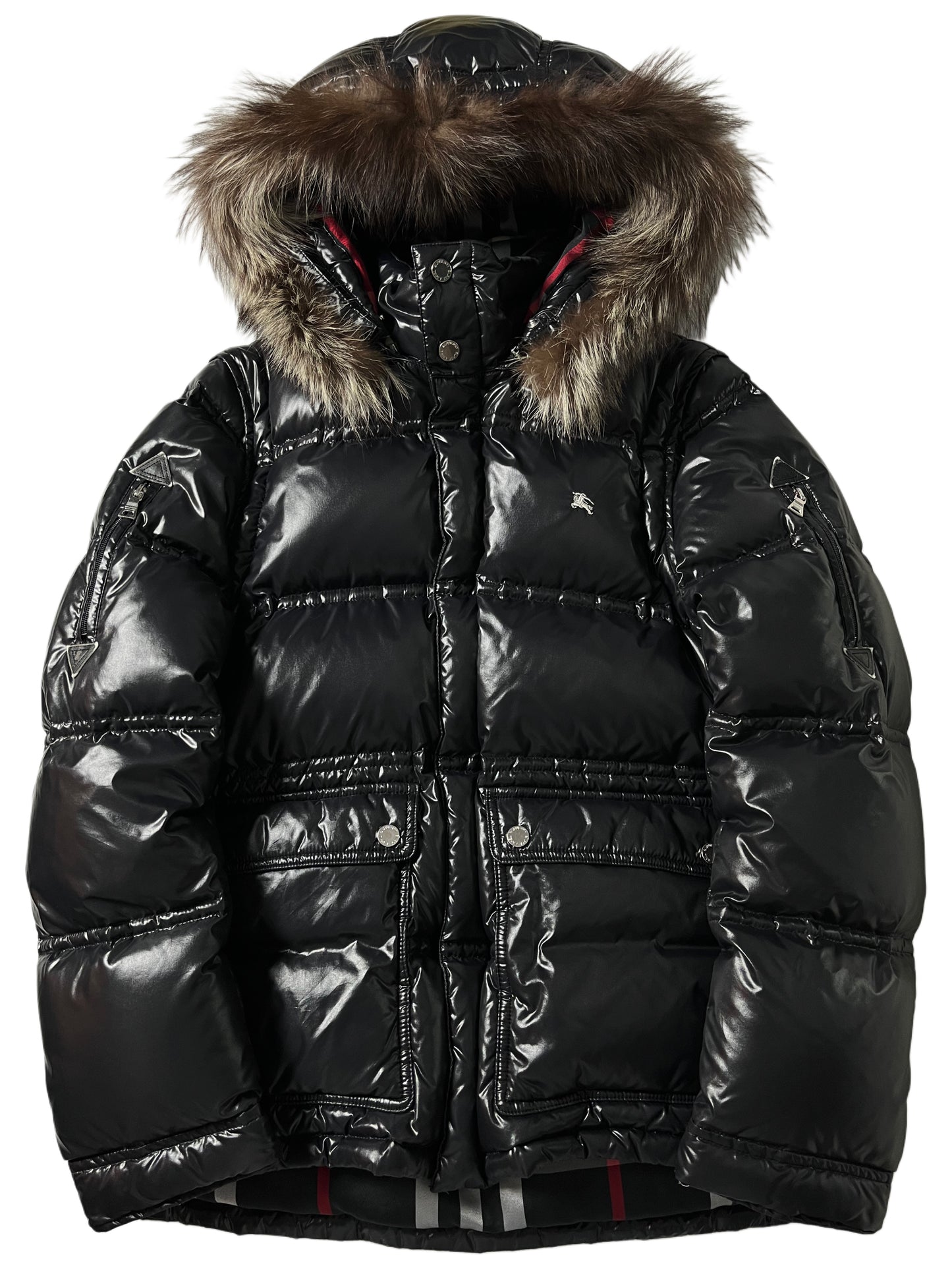 00’s BURBERRY made in Japan real fur down jacket (S/M) - black
