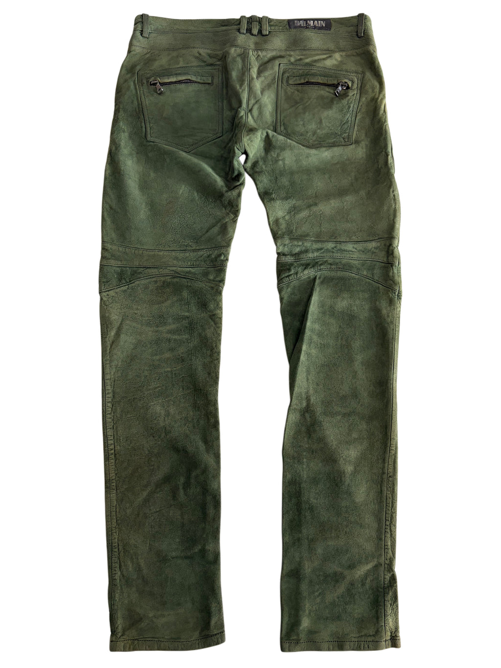 2012 BALMAIN lambskin leather suede biker pants - 33 - fits bigger