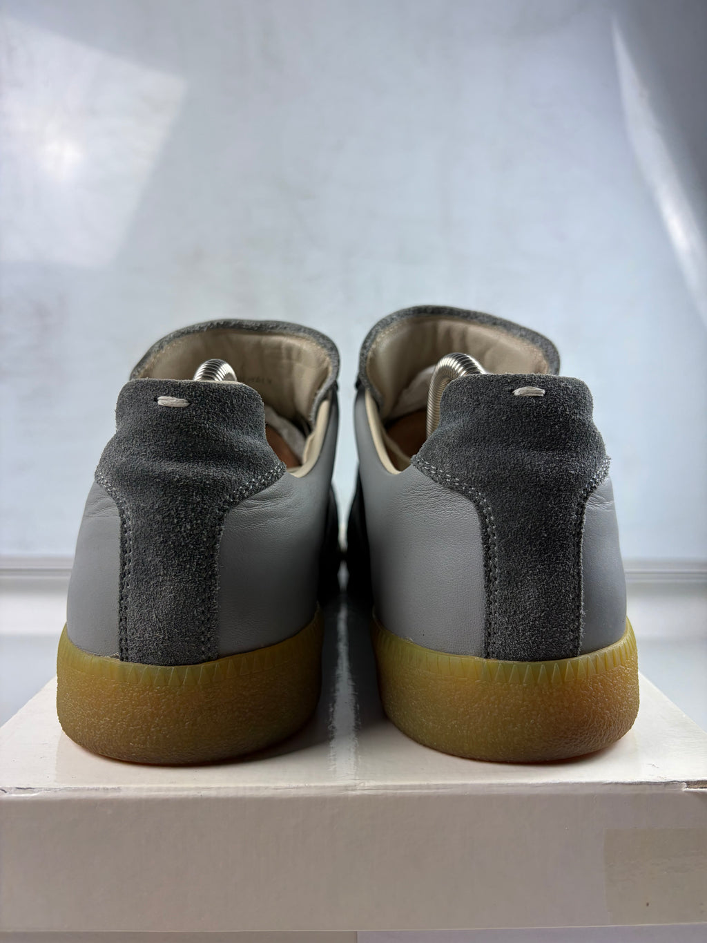 Maison Margiela low top suede & leather gats - eu 44 / us 11 - grey