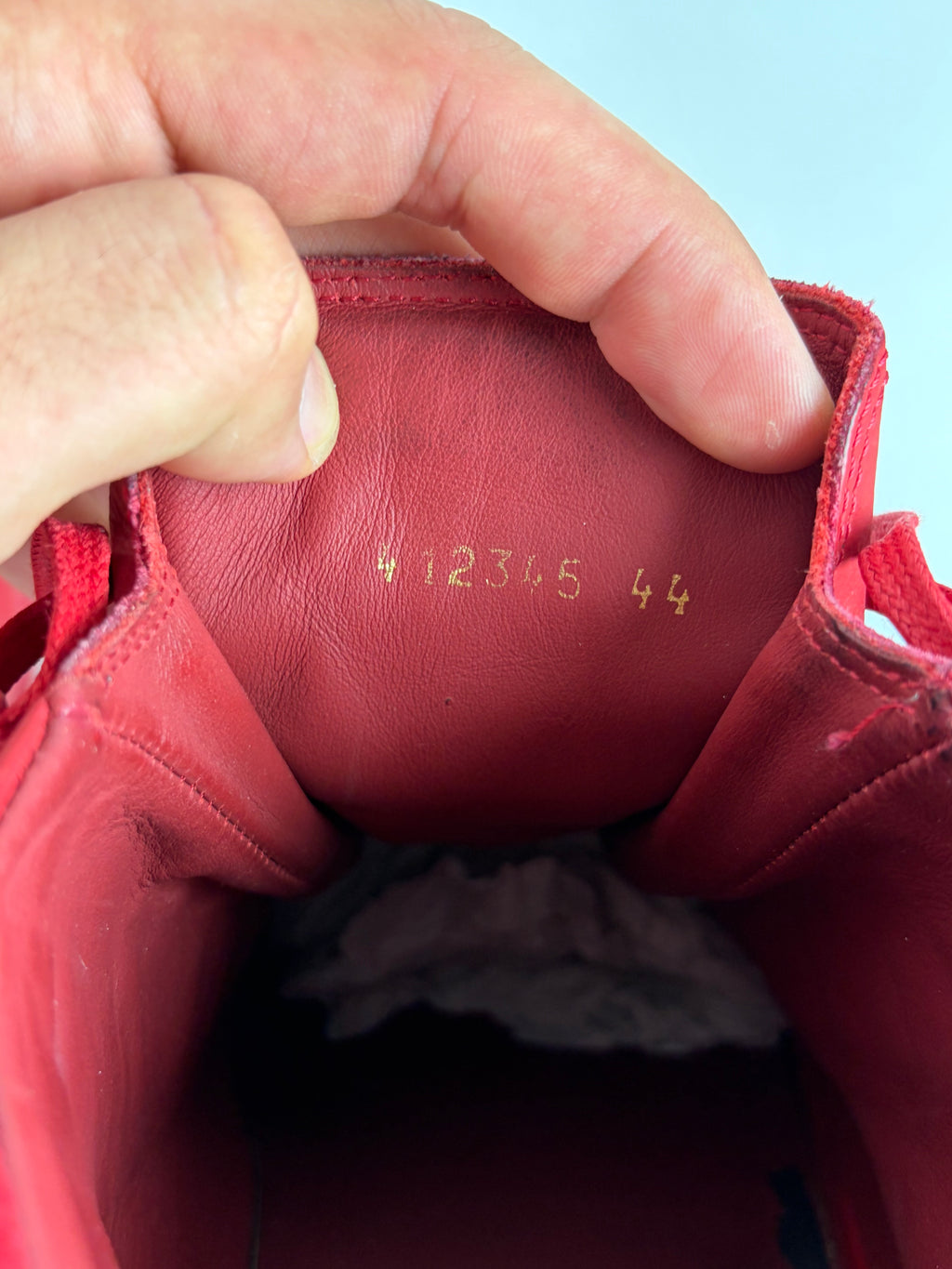 Balenciaga arena leather & suede high tops - eu 44 / us 11 - red