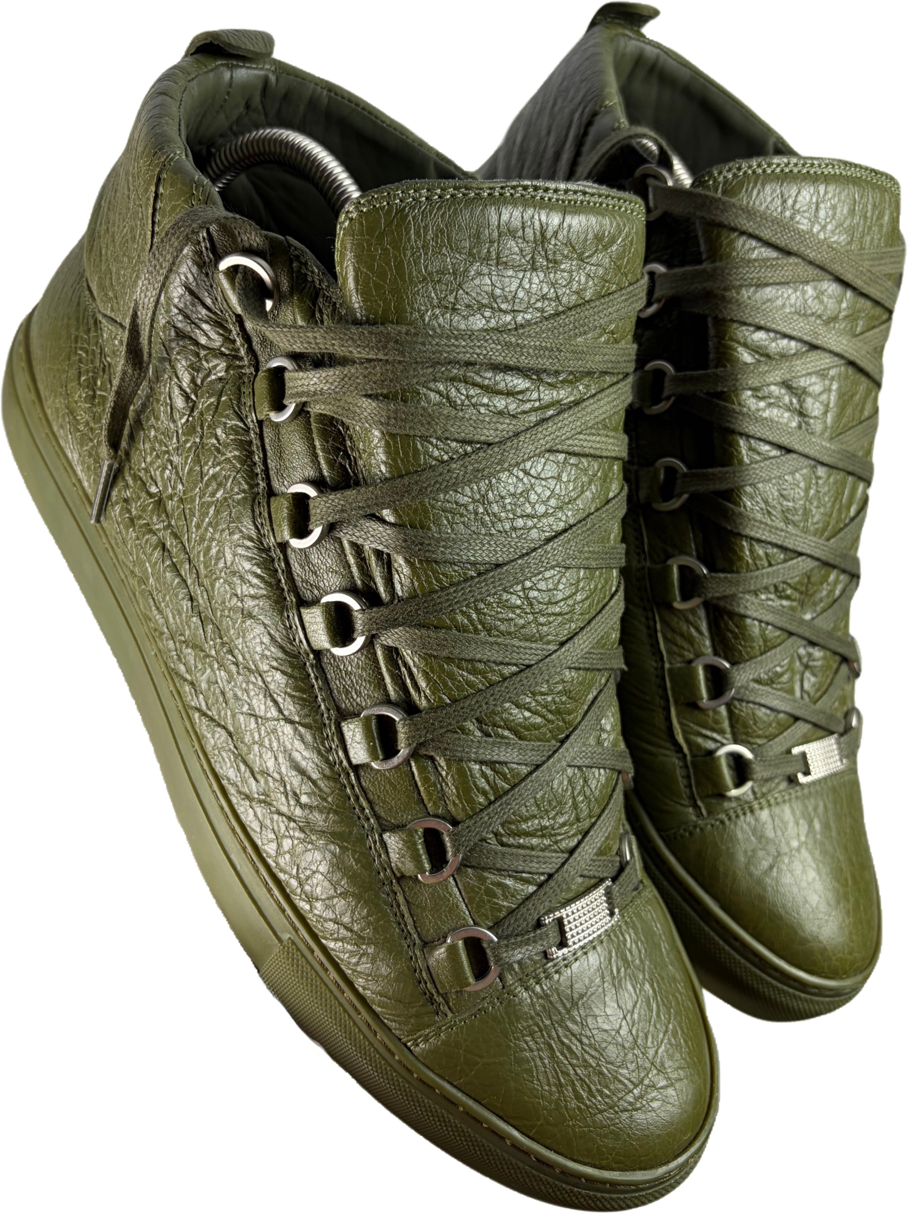 Balenciaga arena high tops - eu 43 / us 10 - khaki green