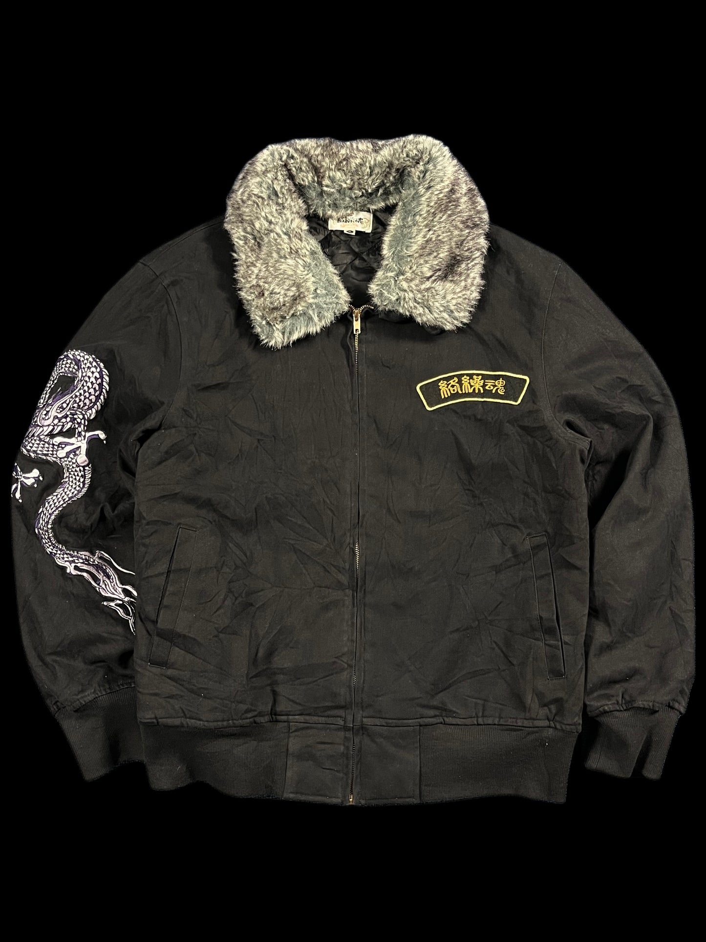 KARAKURI EMBROIDERED BOMBER JACKET (L/XL)