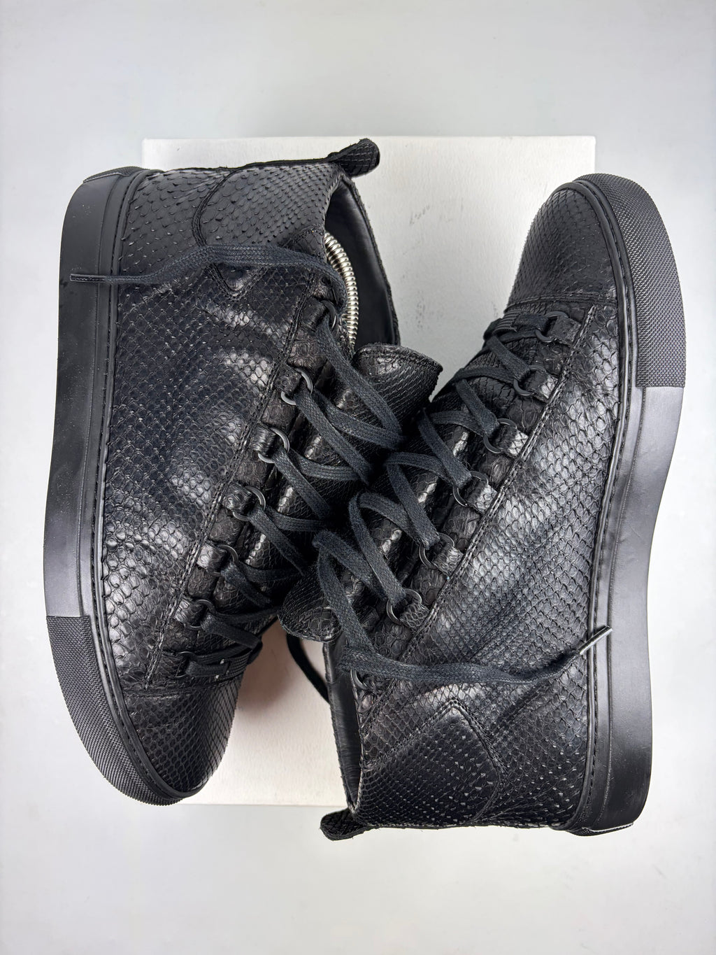 Balenciaga arena ‘Python Skin’ high tops - eu 42 / us 9  - black
