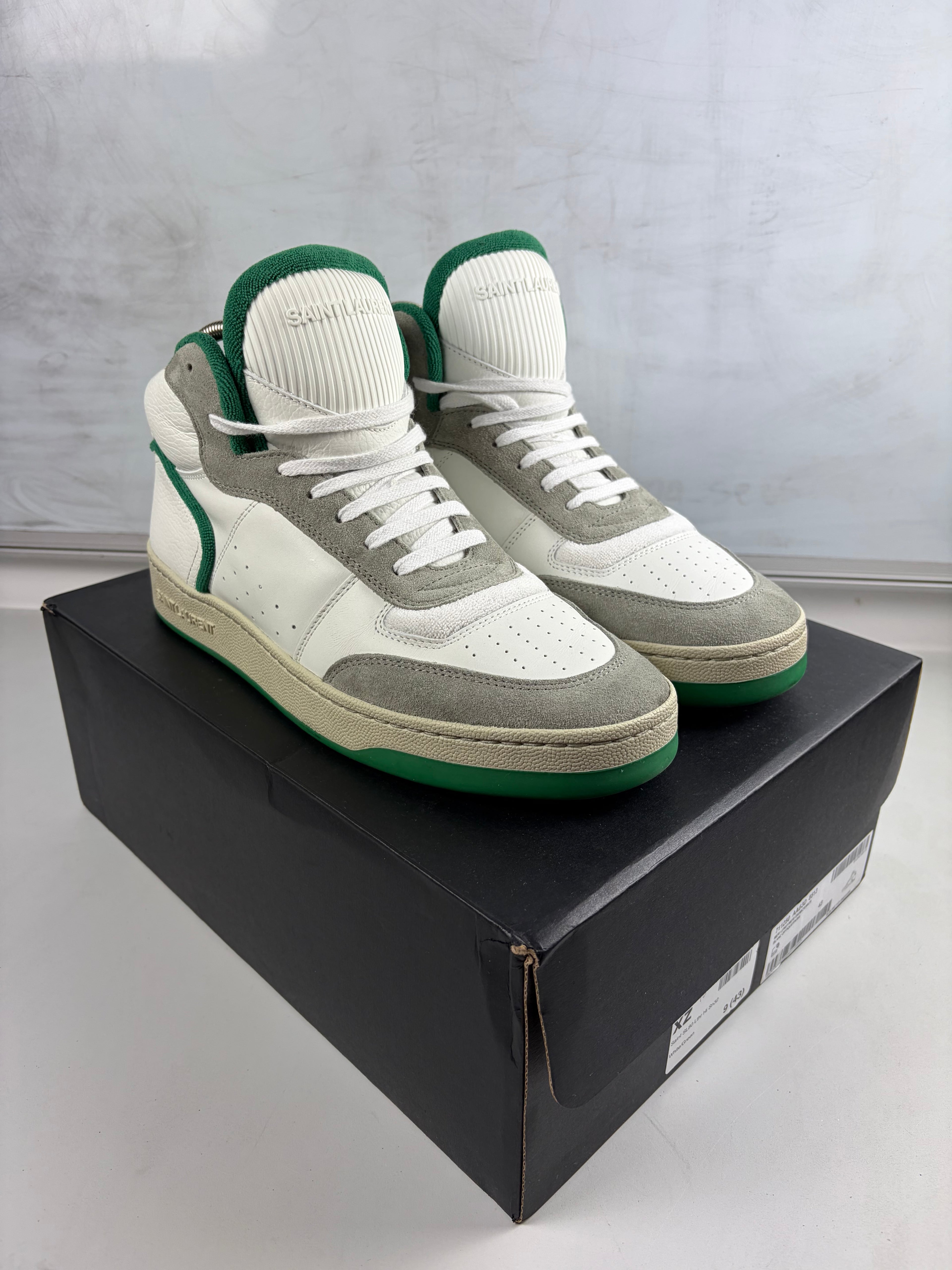Saint Laurent SL/80 High-Top - eu 43 / us 10 - white & green