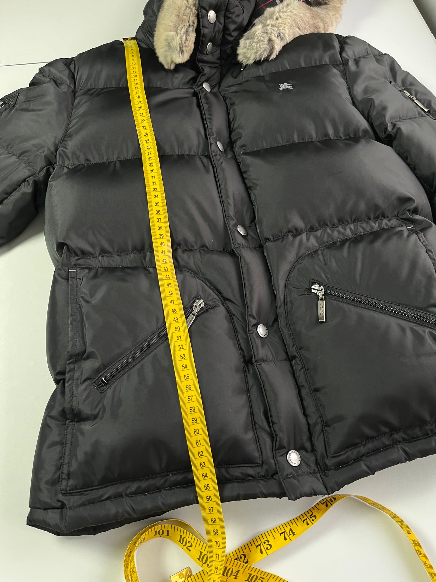 00’s BURBERRY made in Japan real fur down jacket (S/M) - black