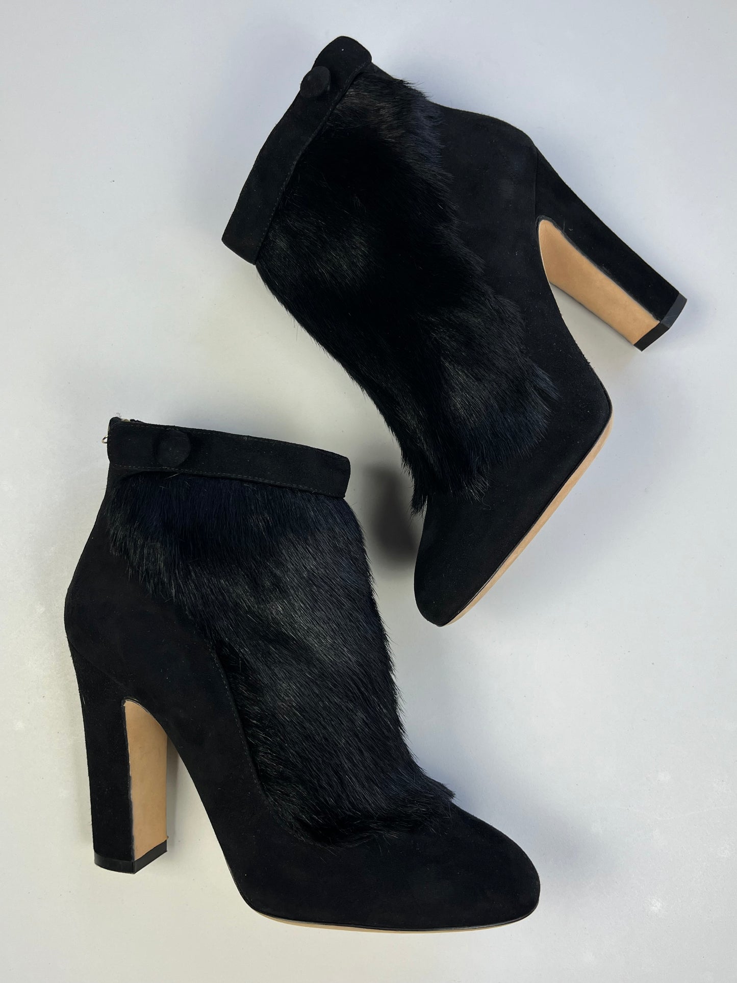 Dolce&Gabbana pony hair ankle boots - eu 39 - black