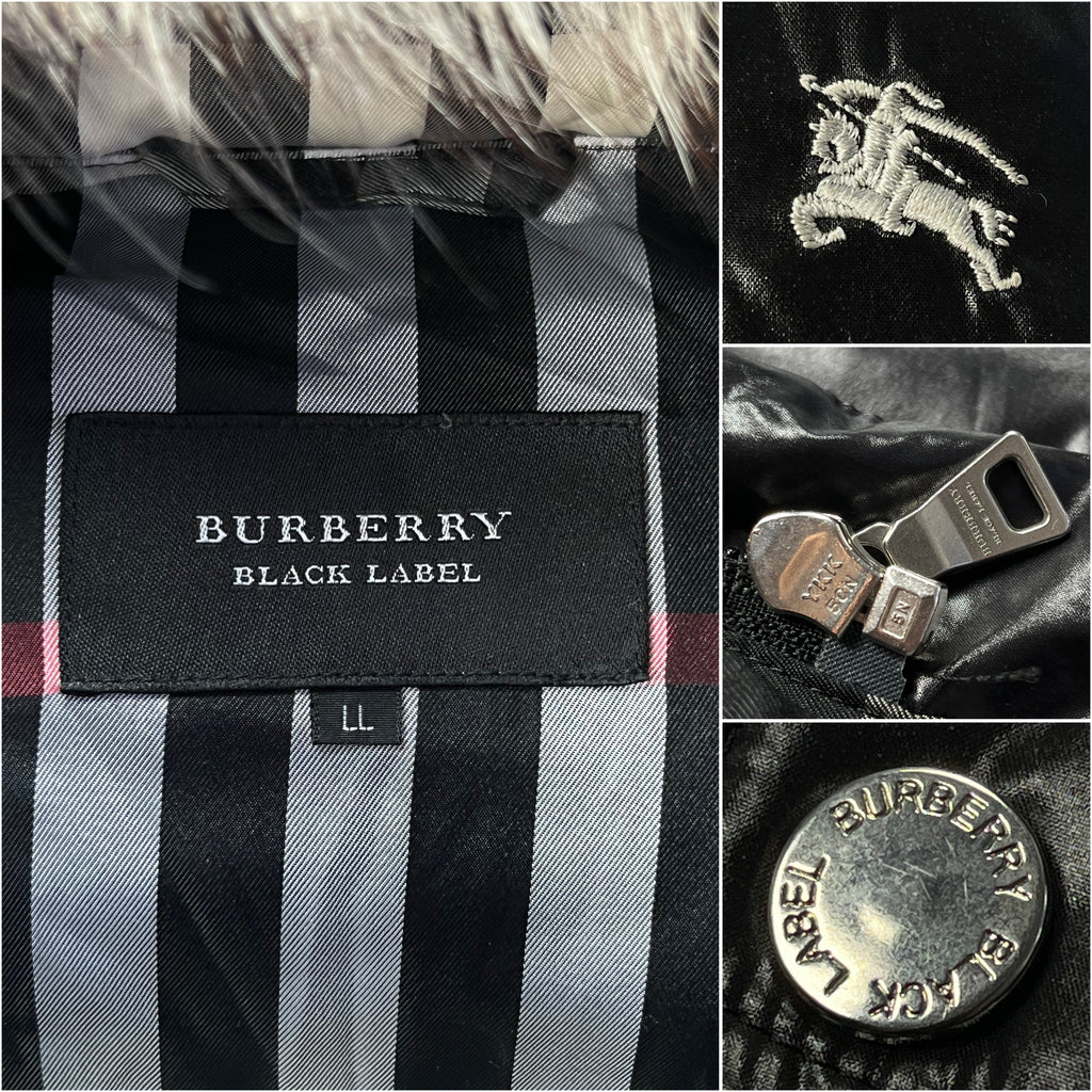 00’s BURBERRY made in Japan real fur down jacket (L/LL) - black