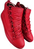 Balenciaga arena leather & suede high tops - eu 44 / us 11 - red
