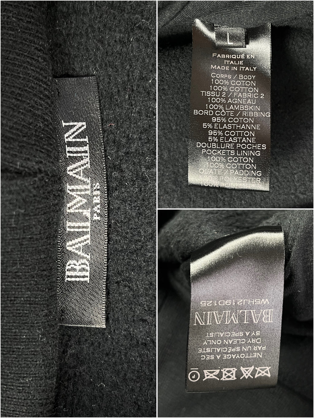 BALMAIN zip up hoodie - size L - black