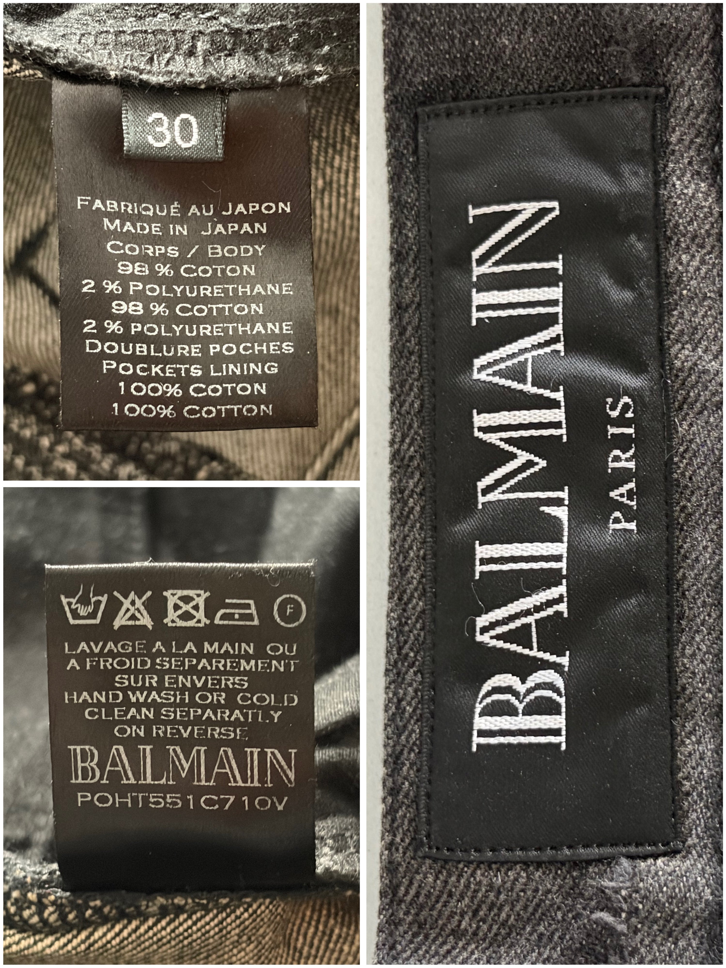 BALMAIN distressed ribbed biker denim - 30