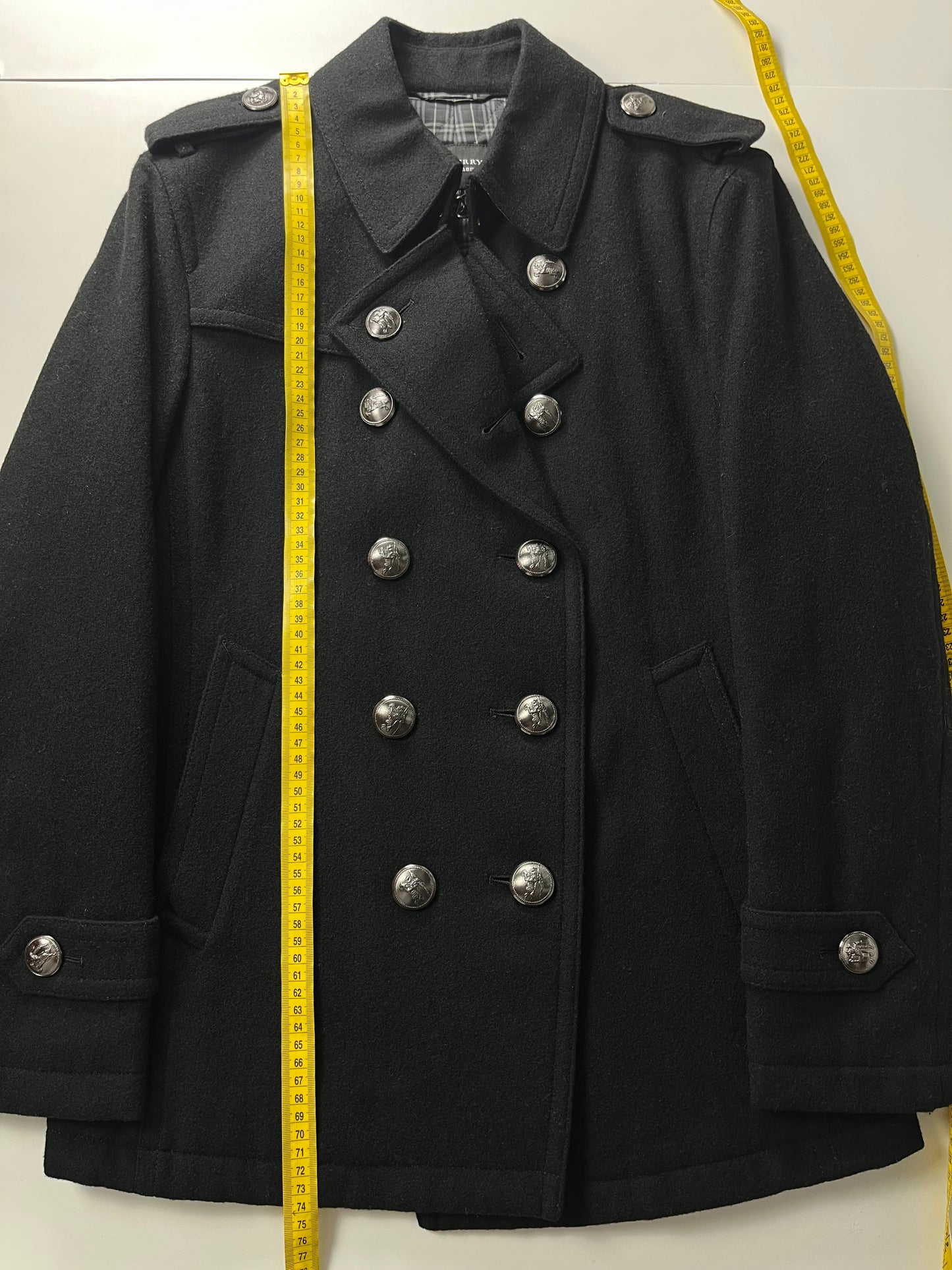 00’s BURBERRY wool Napoleon jacket (S/M) - black