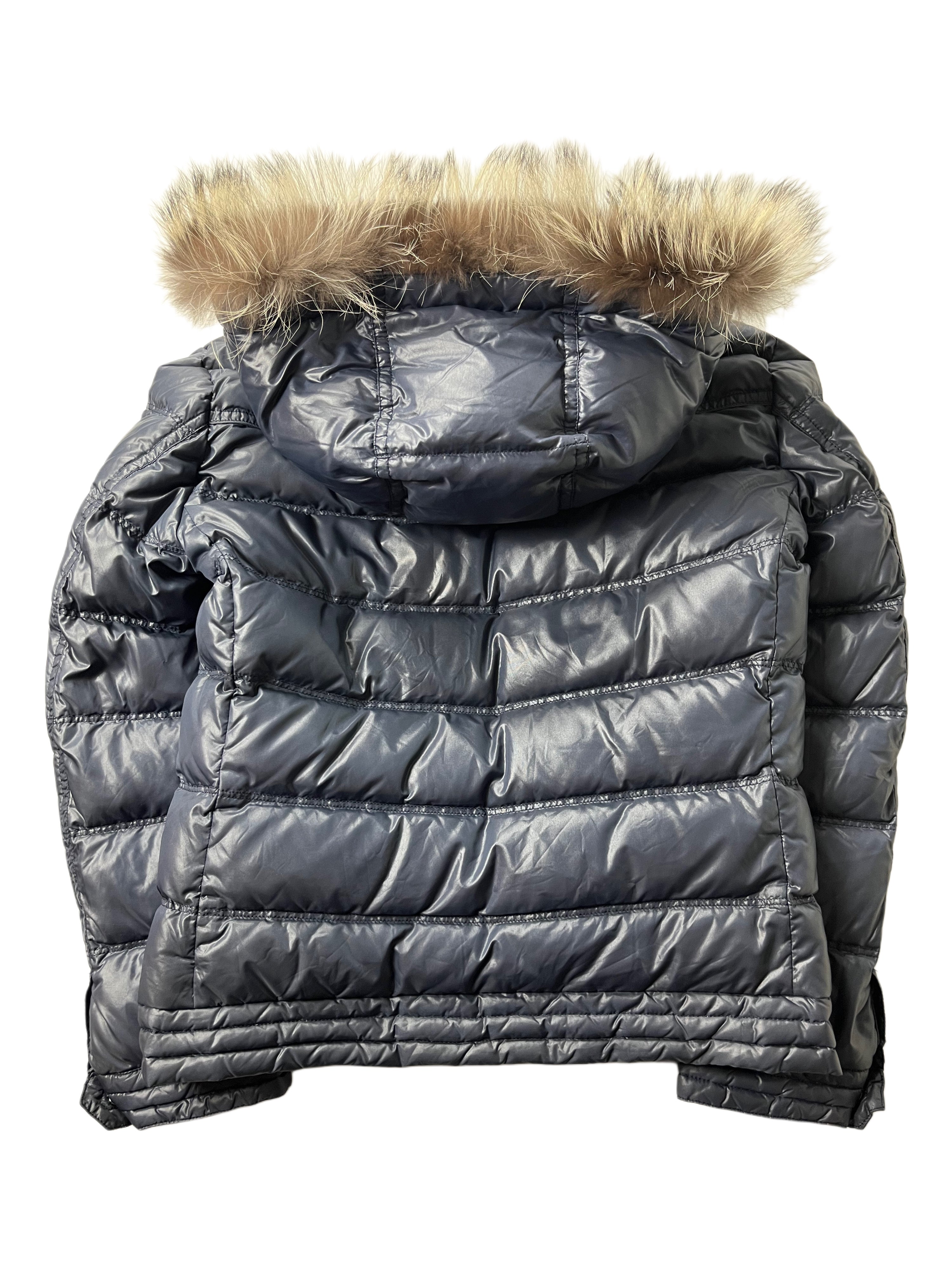 00’s BURBERRY made in Japan real fur down jacket (M/L) - navy