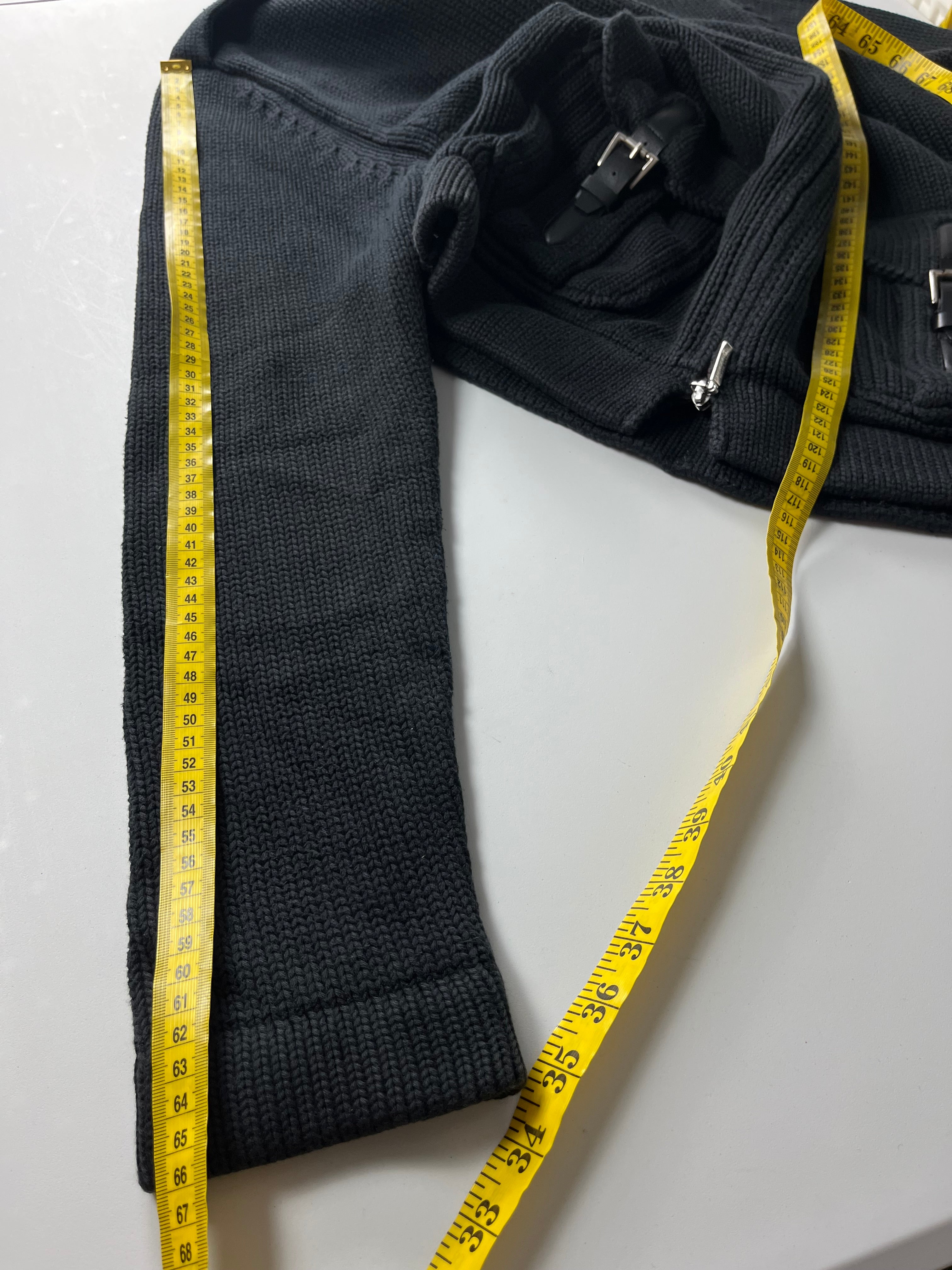 00’s BURBERRY military heavy cotton knit (M/L) - black