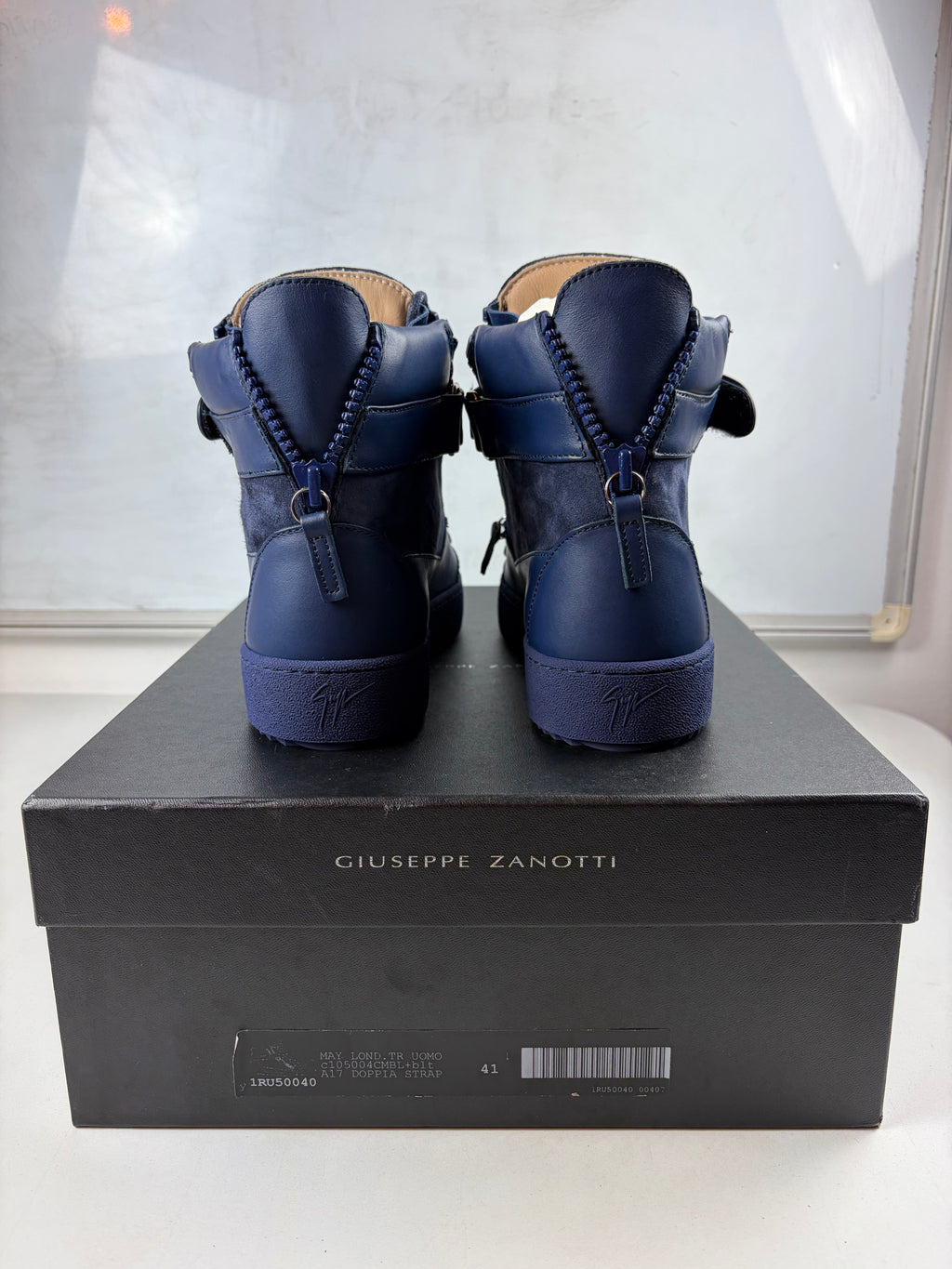 Giuseppe Zanotti COBY MATT high tops - eu 41 / us 8 / uk 7.5 - blue - brand new