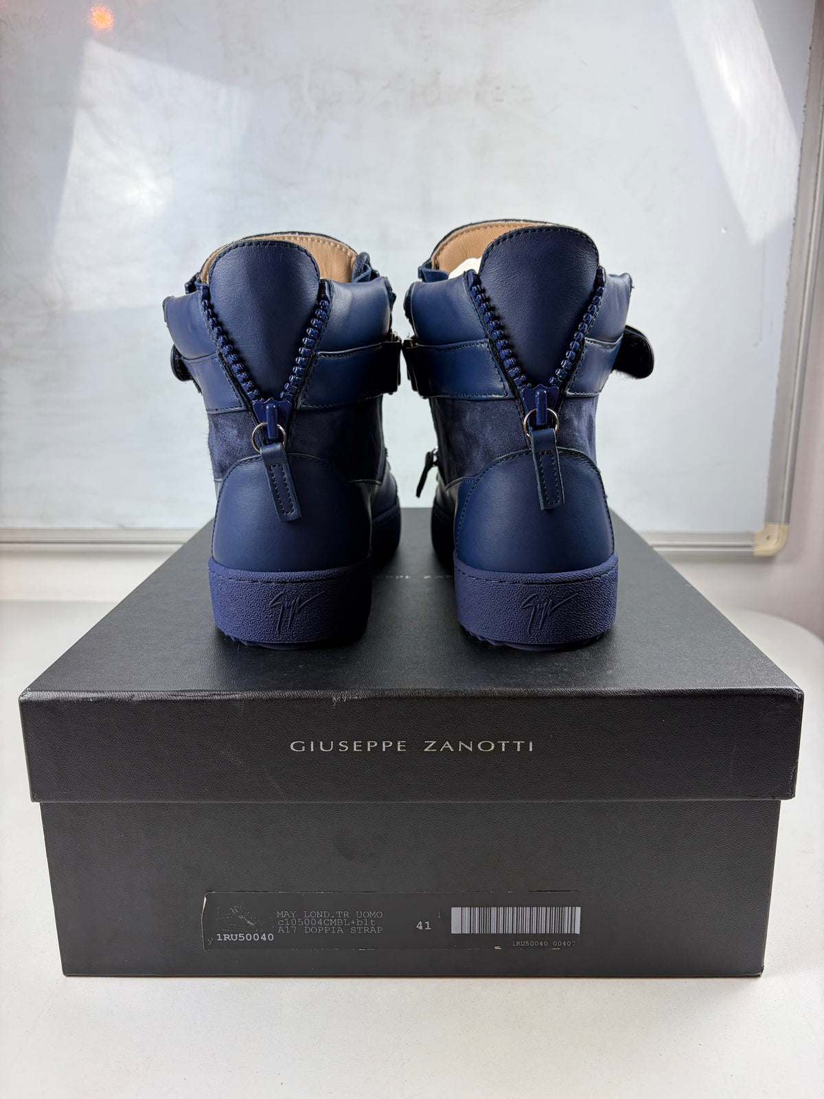 Giuseppe Zanotti COBY MATT high tops - eu 41 / us 8 / uk 7.5 - blue - brand new
