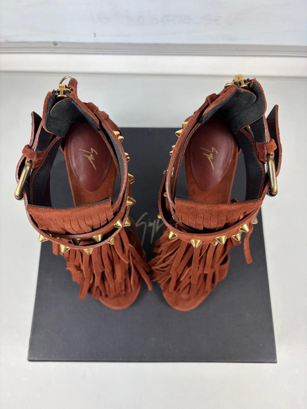 Giuseppe Zanotti ‘Alien’ brown suede fringe sandals - eu 37 / us 7 / uk 4