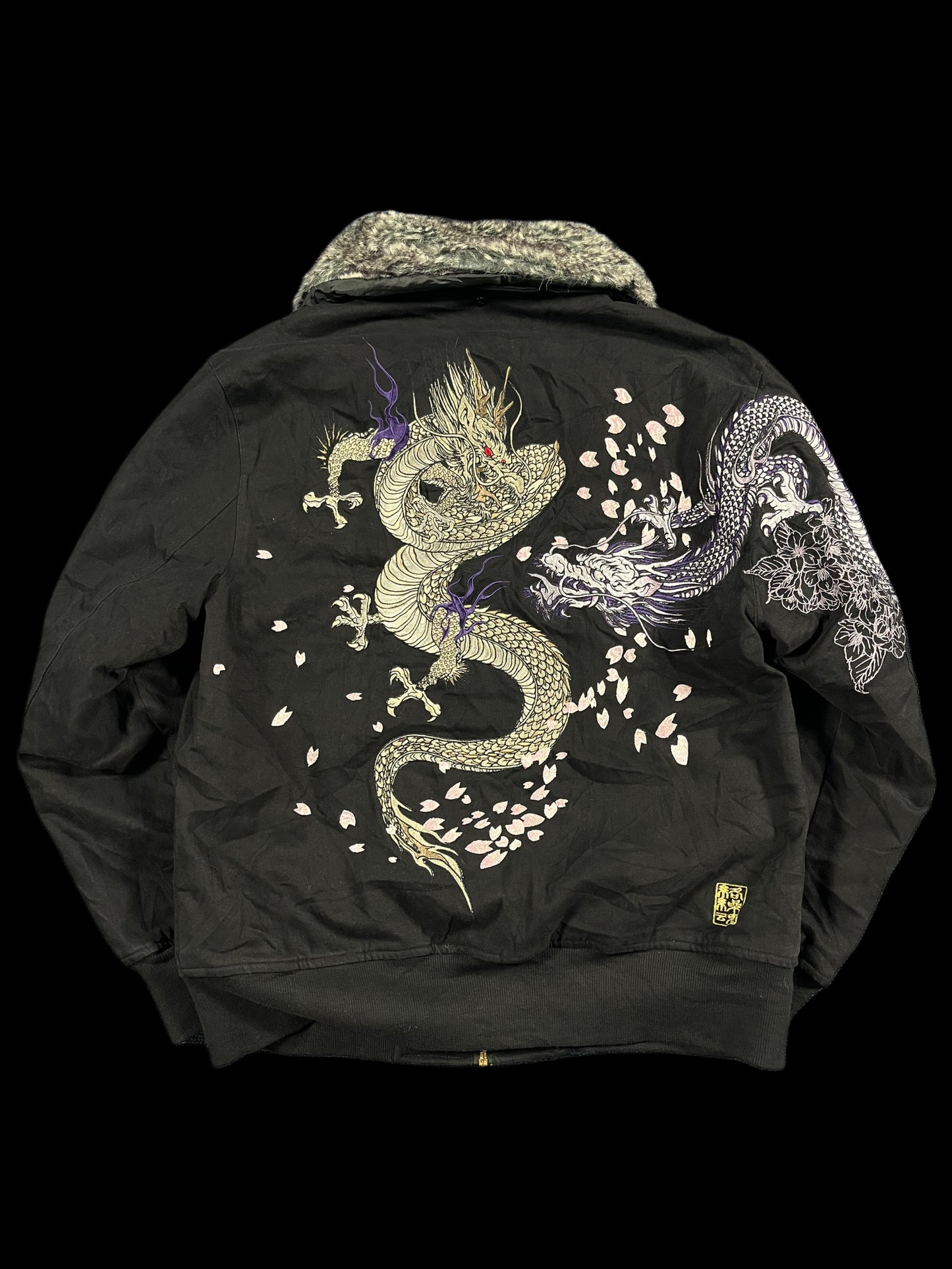 KARAKURI EMBROIDERED BOMBER JACKET (L/XL)