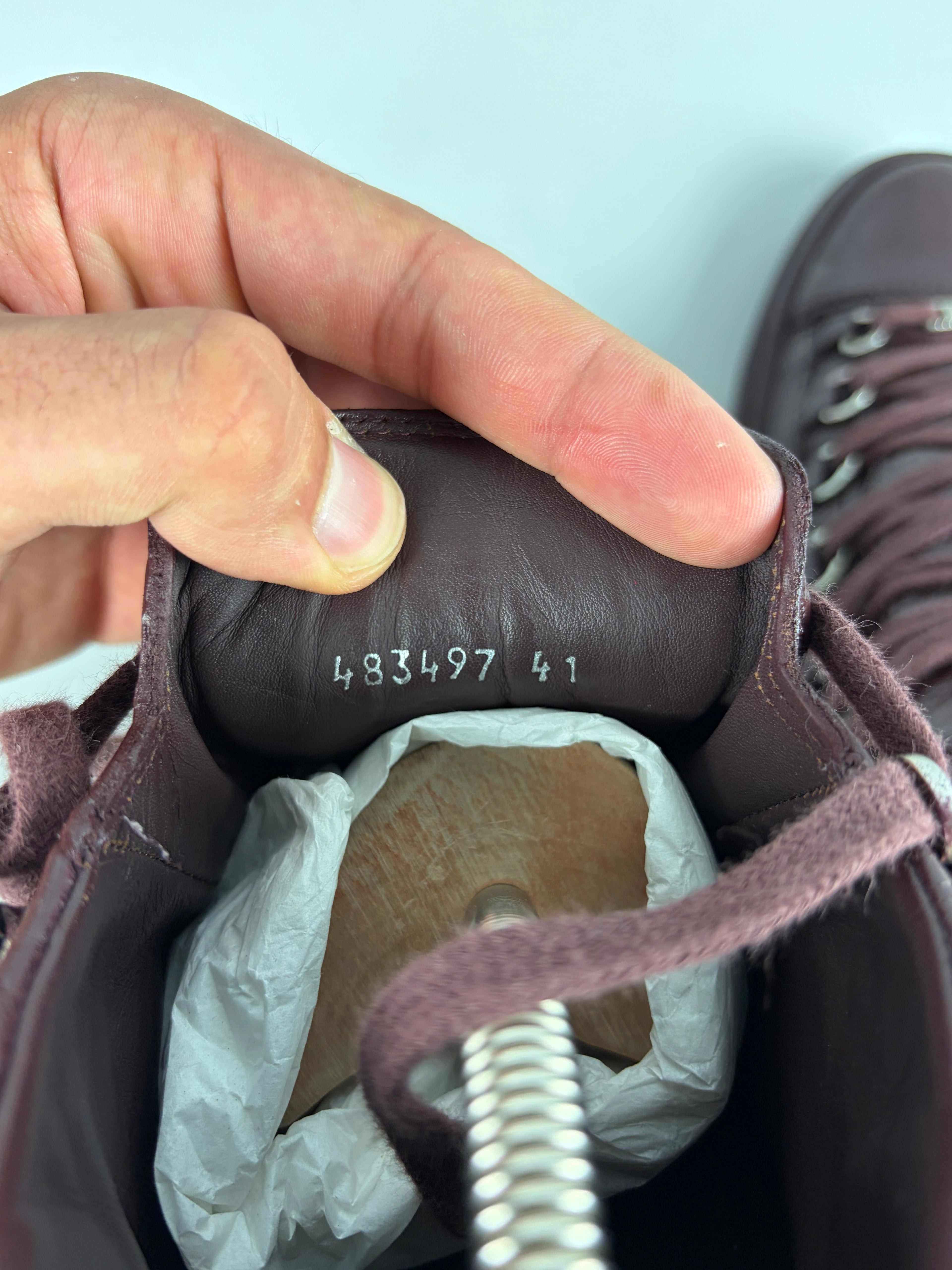 Balenciaga arena high tops - eu 41 / us 8 - burgundy