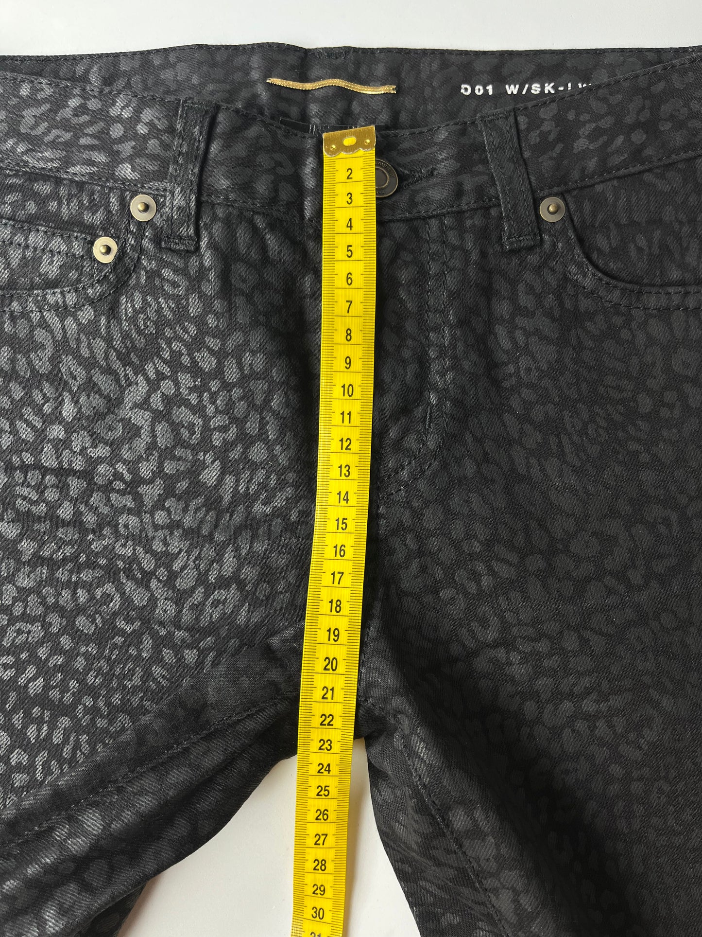 2014 Saint Laurent leopard print jeans (W25)