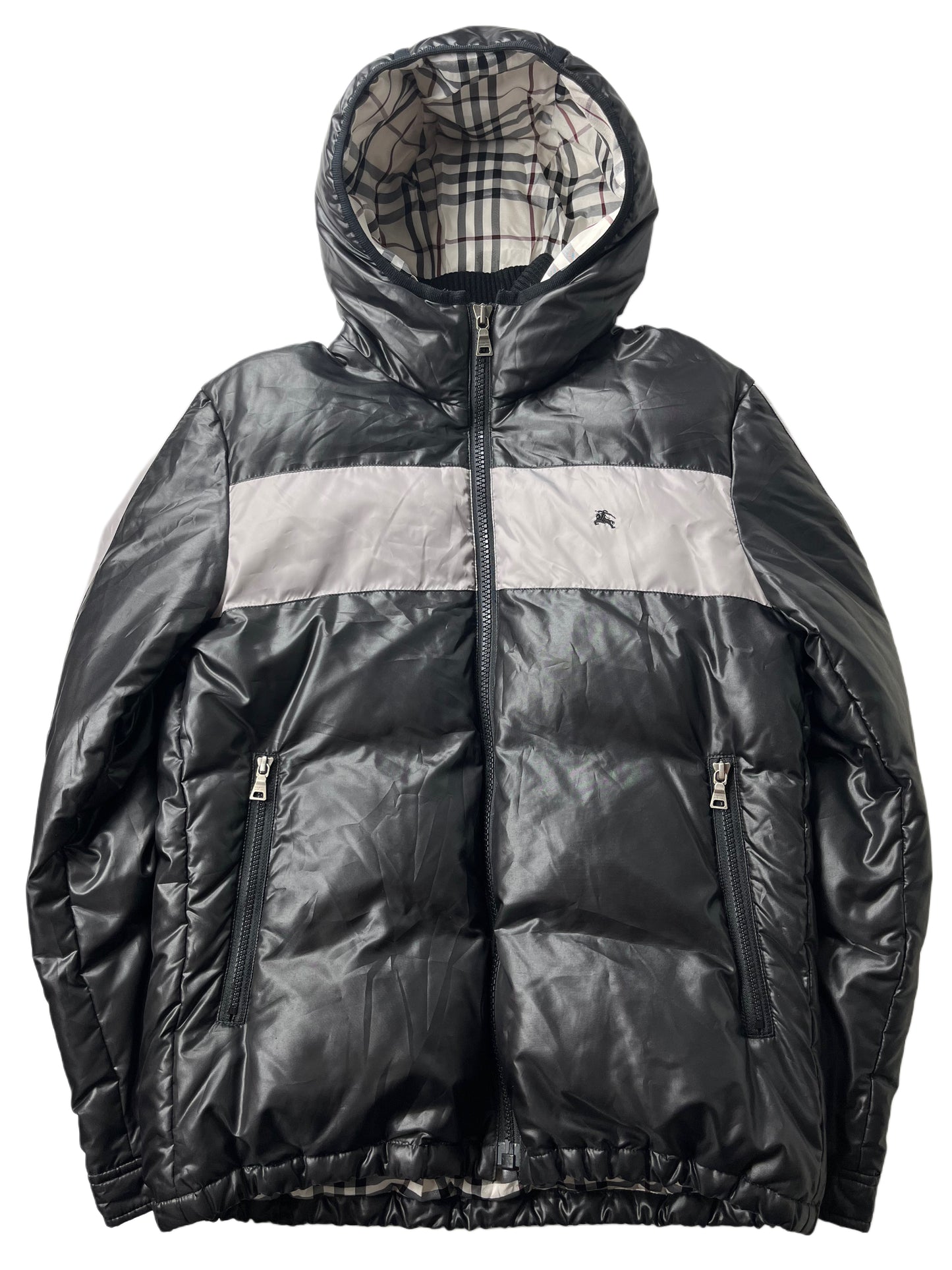 00’s BURBERRY made in Japan down jacket (M/L) - gray/black