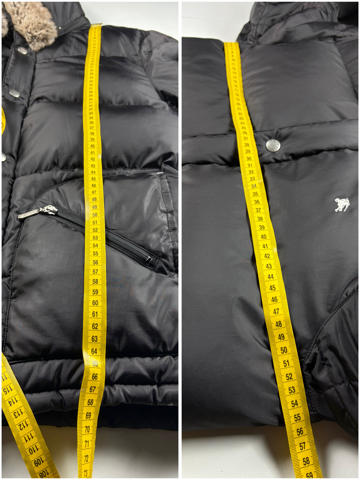 00’s BURBERRY Black Label real fur down jacket (M/L) - black